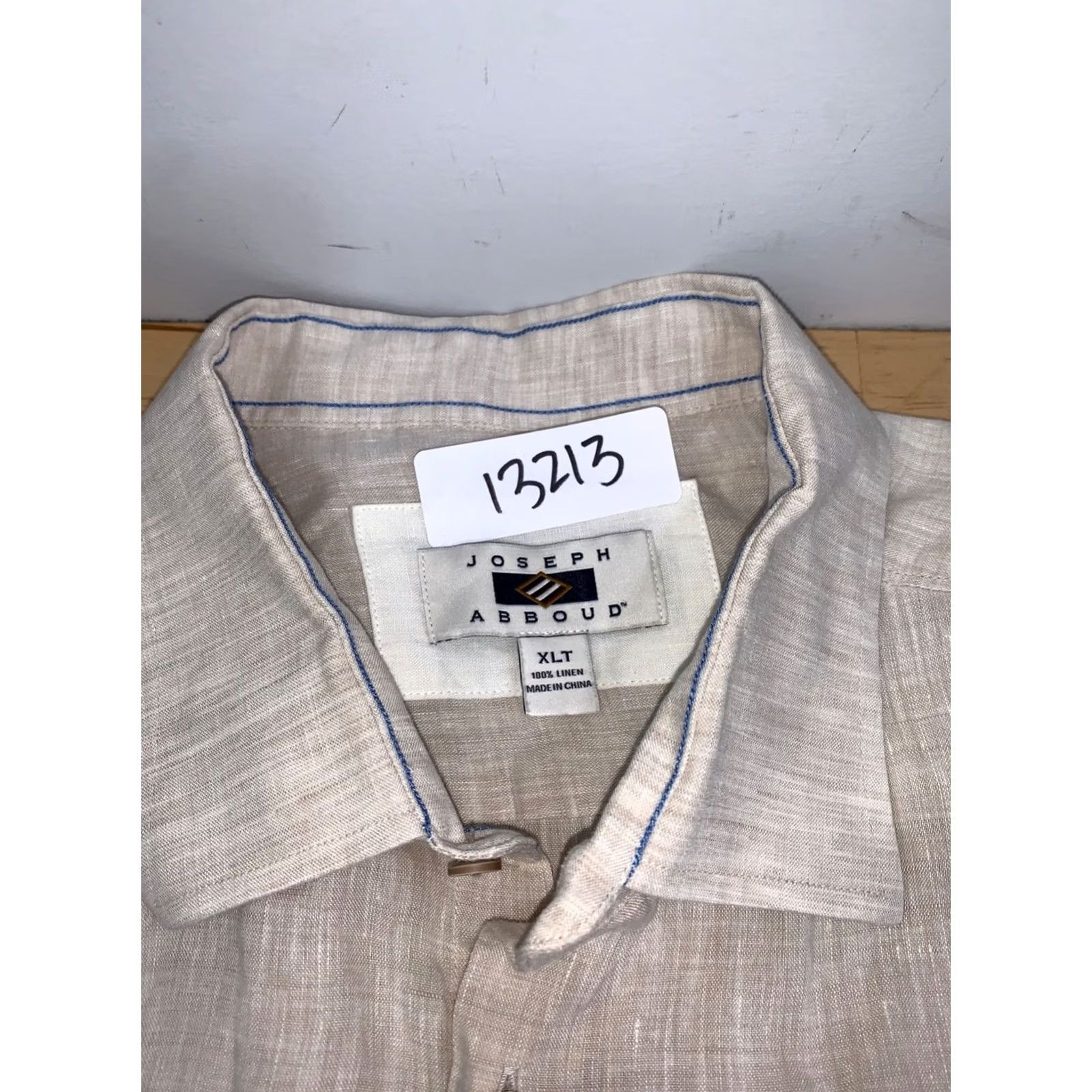 Joseph Abboud Joseph Abboud Linen Button Up Shirt Men XLT Beige Casual Lightweight 13213 Size US XL / EU 56 / 4 - 2 Thumbnail