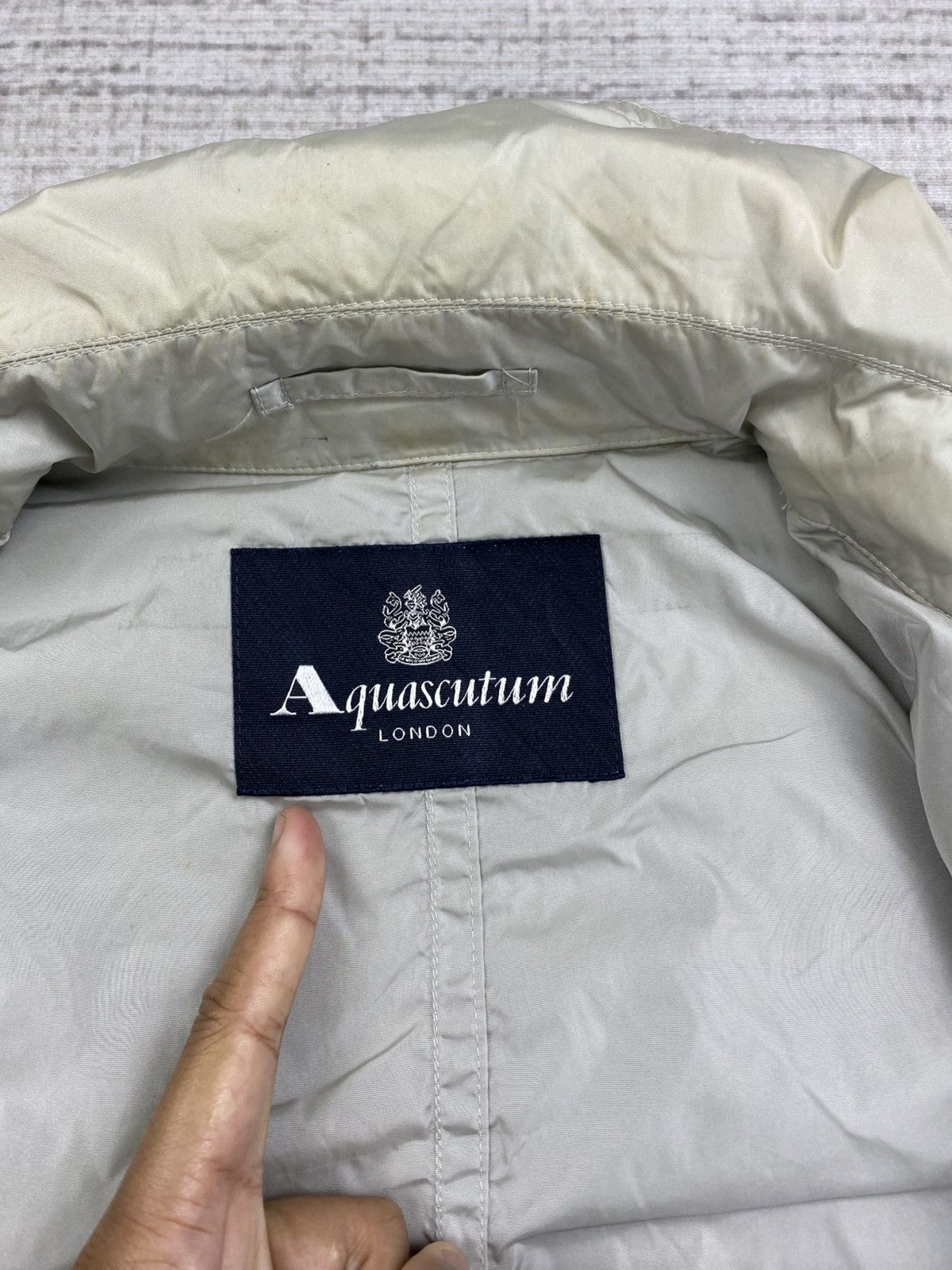 Aquascutum × Japanese Brand × Vintage Vtg Aquascutum Nice Nylon Trench Breasted Pocket Coat Jacket Size US M / EU 48-50 / 2 - 11 Thumbnail