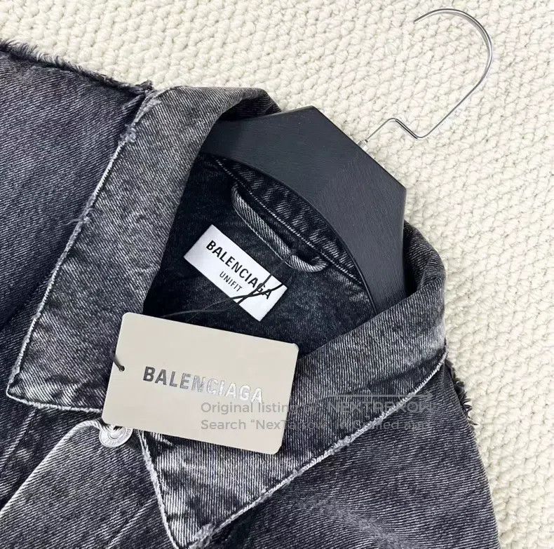 Balenciaga Balenciaga Washed Destroyed Black Grey Double Layered Fray Size US XL / EU 56 / 4 - 3 Thumbnail