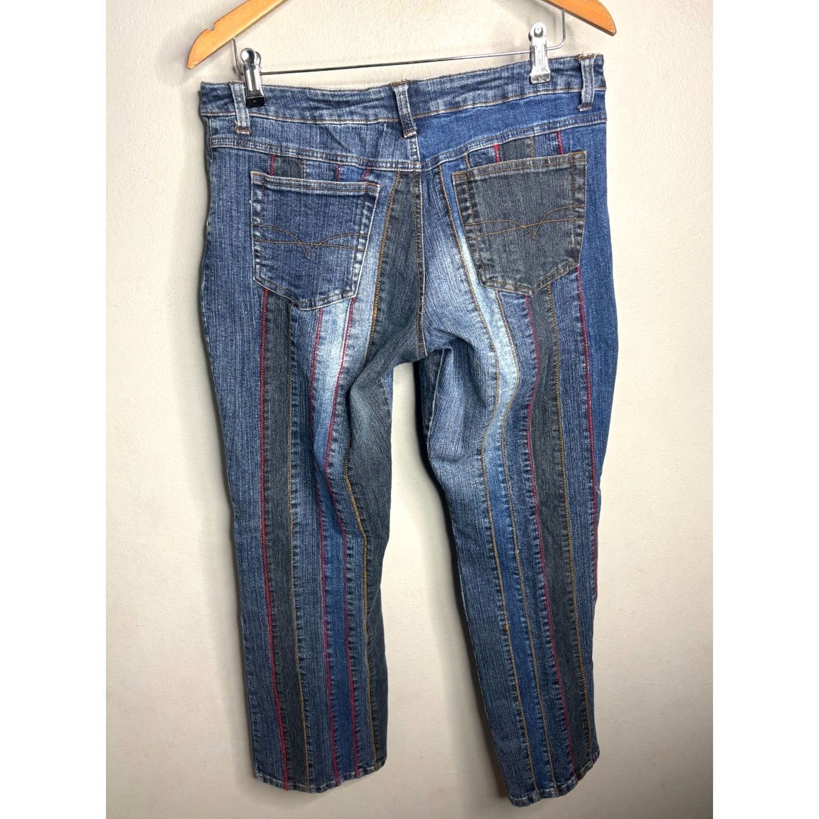 Vintage VINTAGE No Boundaries Jeans Low Rise Flare Lace Up 32W 28In Blue Denim 90s Bohemian Retro Womens Size 13 Size 34" / US 12 / IT 48 - 5 Thumbnail
