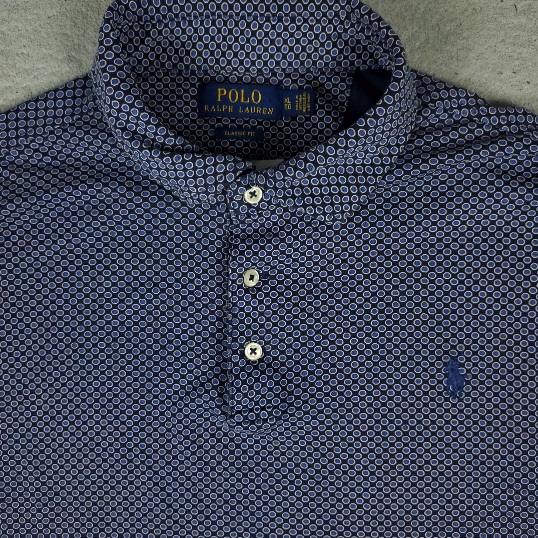 Ralph Lauren Ralph Lauren Polo Shirt Mens XL Blue Geometric Pony Casual Long Sleeve Shirt Size US XL / EU 56 / 4 - 2 Thumbnail