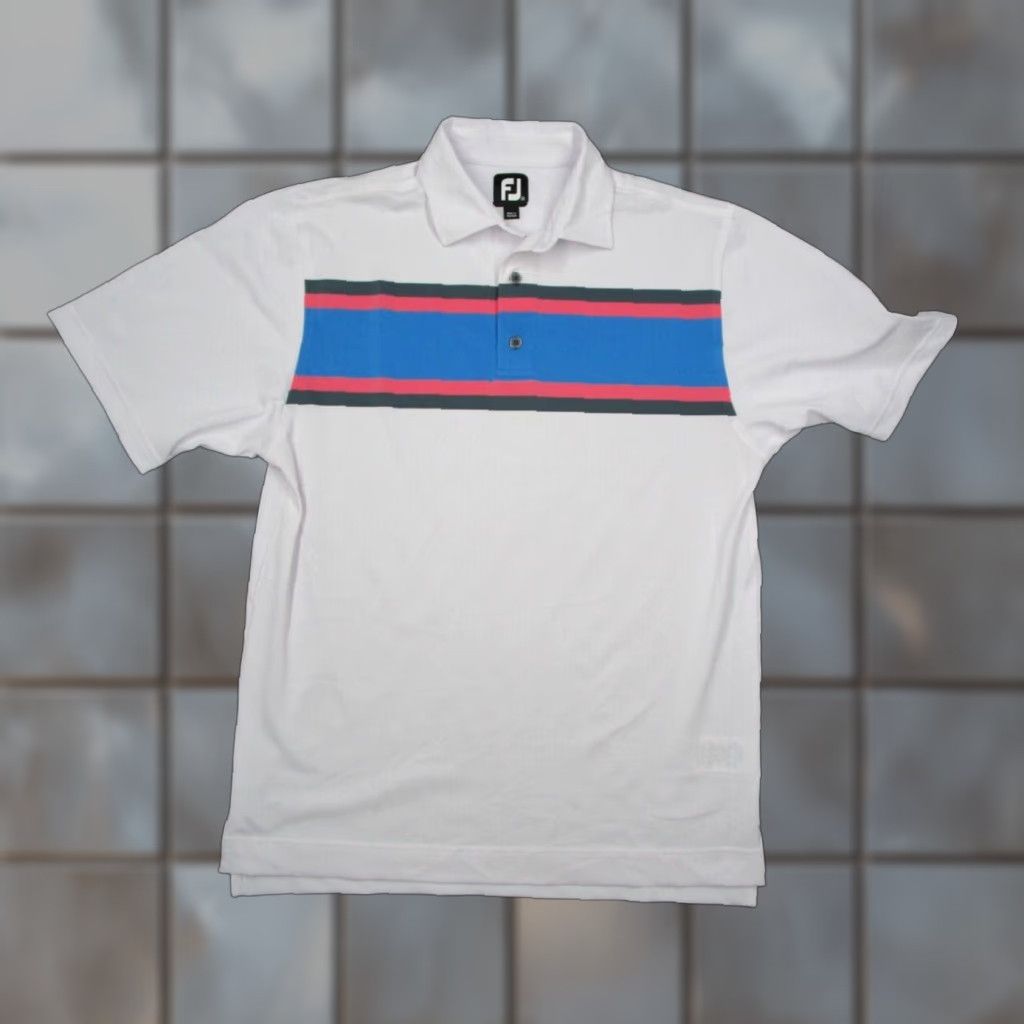 Footjoy FootJoy Polo Shirt Mens M White Performance Golf Potomac Shores Logo Embroidered Short Sleeve Collared Pullover Activewear Casual Travel Workwear Size US M / EU 48-50 / 2 - 1 Thumbnail