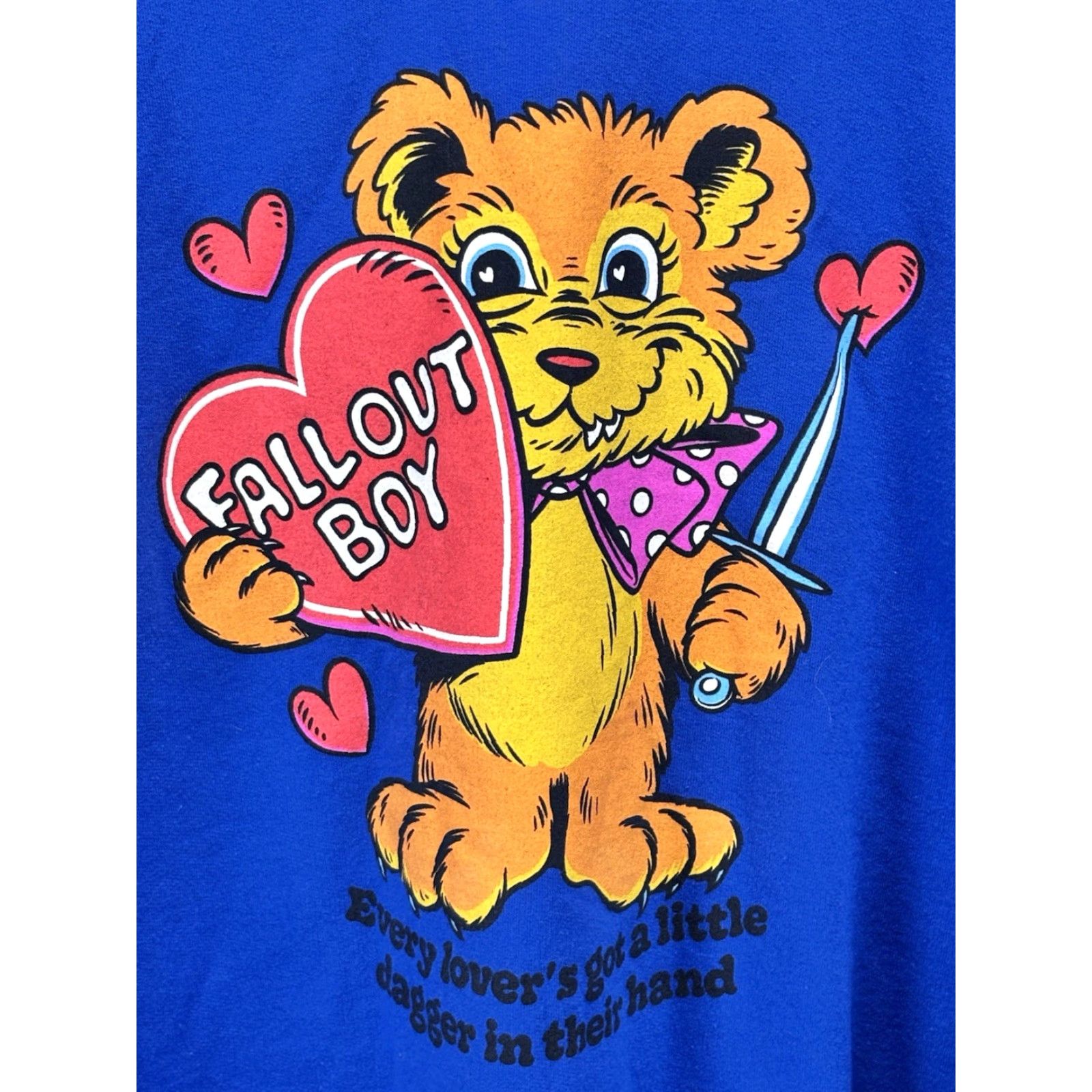 Gildan VINTAGE Fall Out Boy Graphic Print Sweatshirt Men Adults XXL Blue 2000s Rock Pullover Size US XXL / EU 58 / 5 - 4 Thumbnail