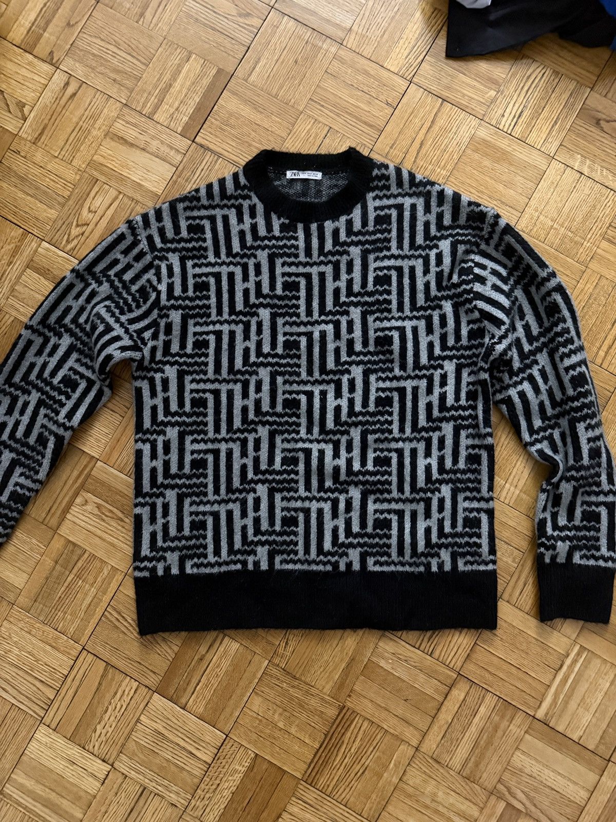 Zara Zara black and white pattern sweater Size US L / EU 52-54 / 3 - 1 Thumbnail