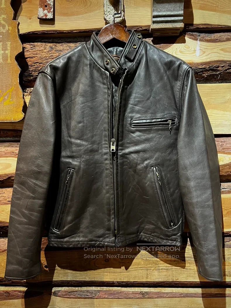 Schott Schott 641 Classic stand-up collar motorcycle leather jack Size US XS / EU 42 / 0 - 1 Thumbnail