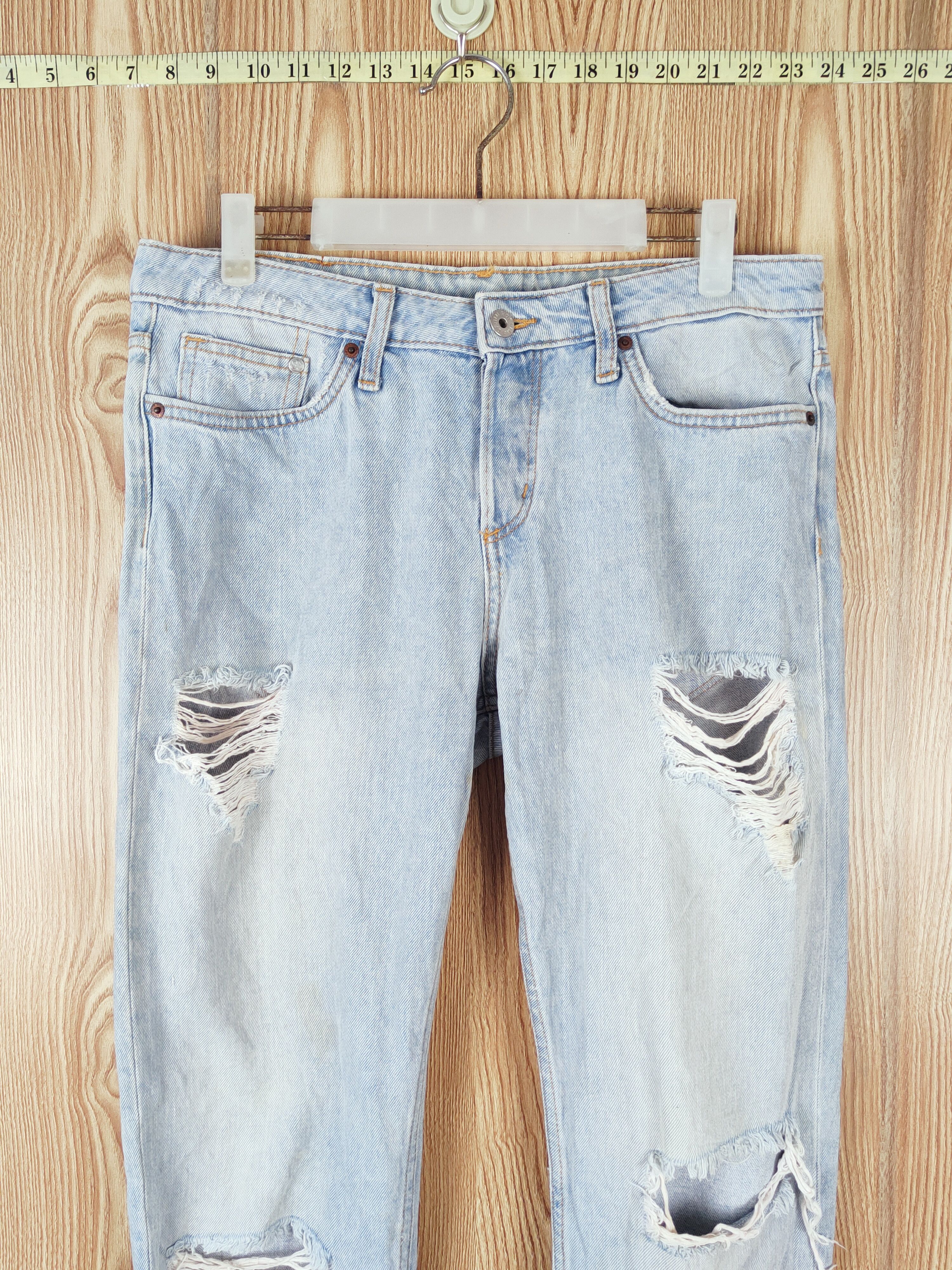 H&M × Japanese Brand VINTAGE 💥 &Denim ❌ H& M Blue Distressed Ripped Jeans Size US 32 / EU 48 - 2 Thumbnail