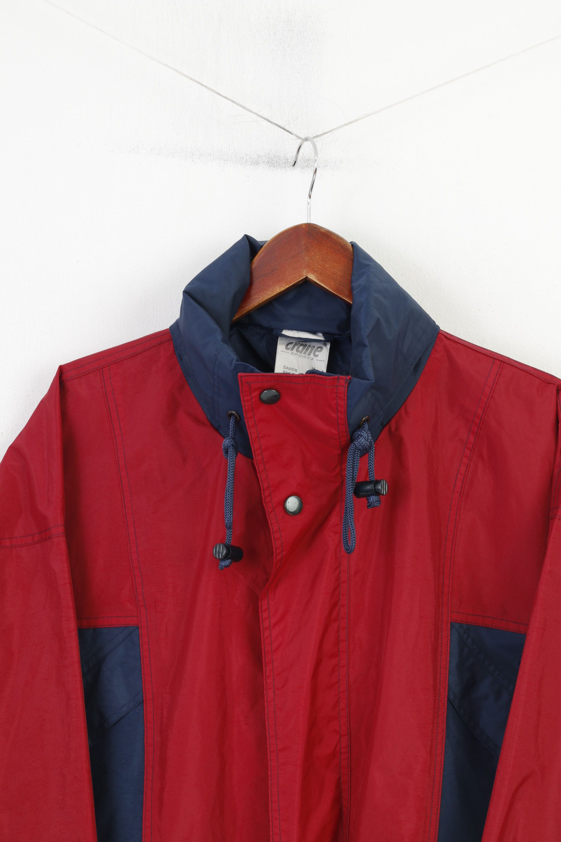 Vintage Crane Sports Men M Jacket Hood Nylon Waterproof Navy 0845 Size US M / EU 48-50 / 2 - 2 Thumbnail