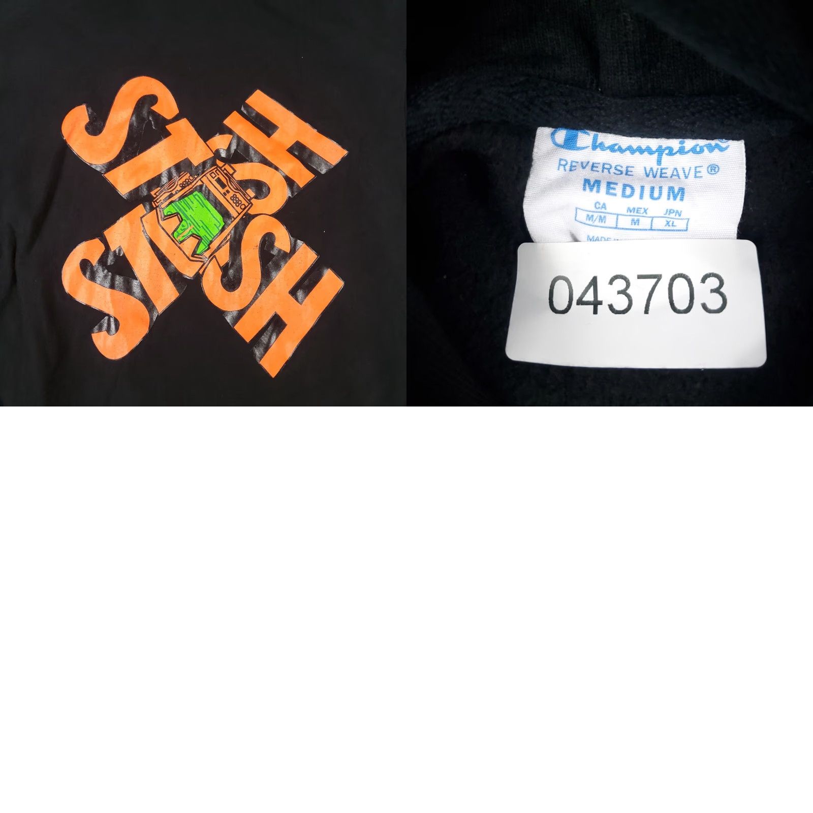 Champion VINTAGE Champion Hoodie Pullover Mens Medium Black Sports Casual Sweatshirt Size US M / EU 48-50 / 2 - 8 Thumbnail