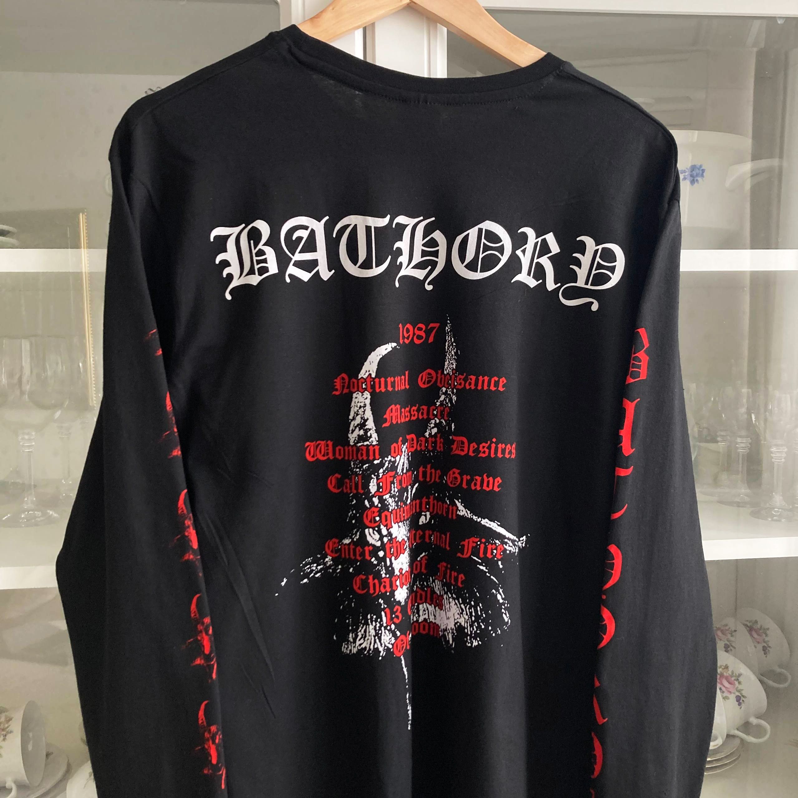 Band Tees Long Sleeve Bathory - (black metal, mayhem , venom , burzum) Size US L / EU 52-54 / 3 - 7 Thumbnail