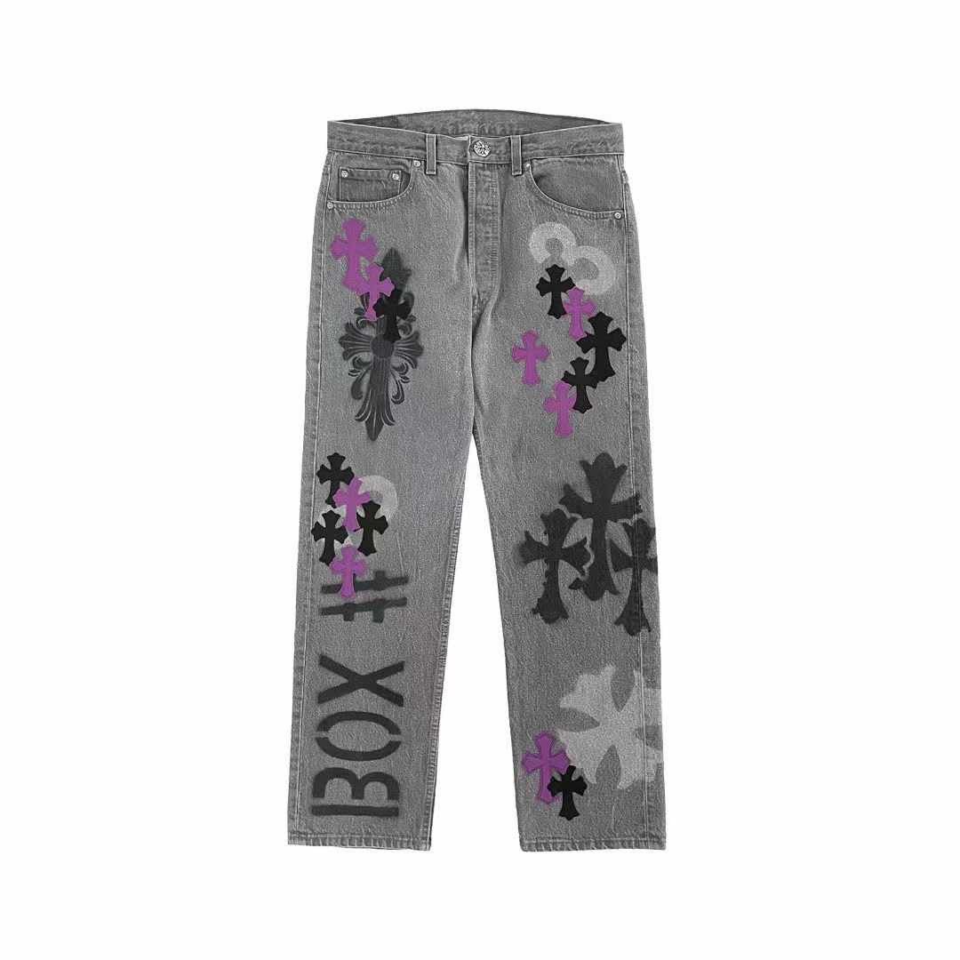 Chrome Hearts Cross Patch Jeans | Grailed