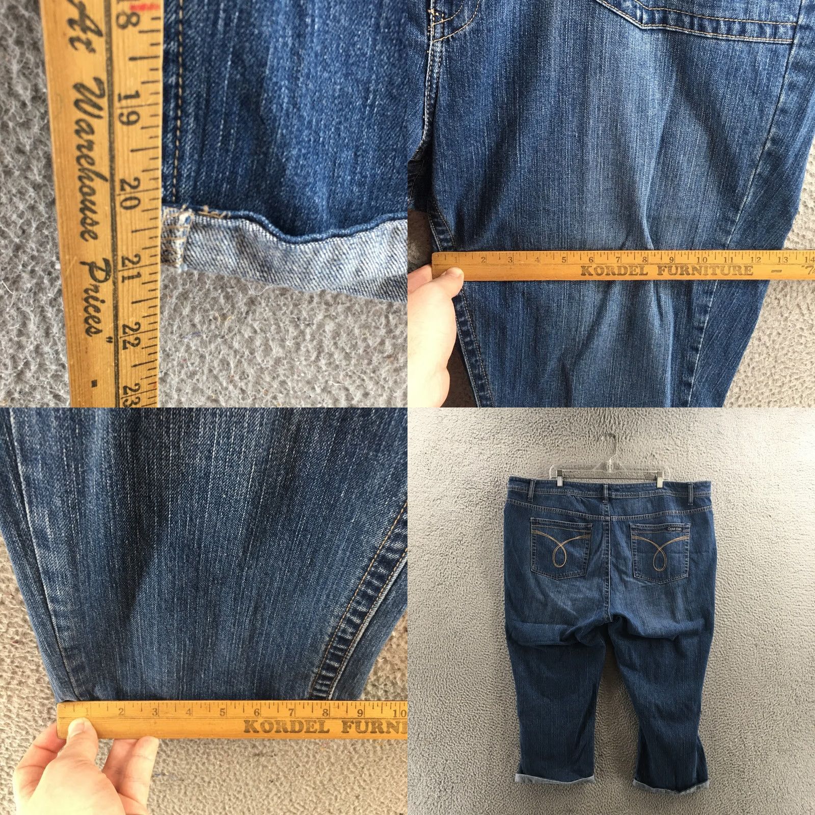 Calvin Klein Calvin Klein Porkchop Pocket Crop Mini Roll Jeans Womens 24W Blue Crop Jeans Womens 24W Blue Calvin Klein Porkchop Pocket Crop Mini Roll Jeans Size 42" / US 20 - 8 Thumbnail
