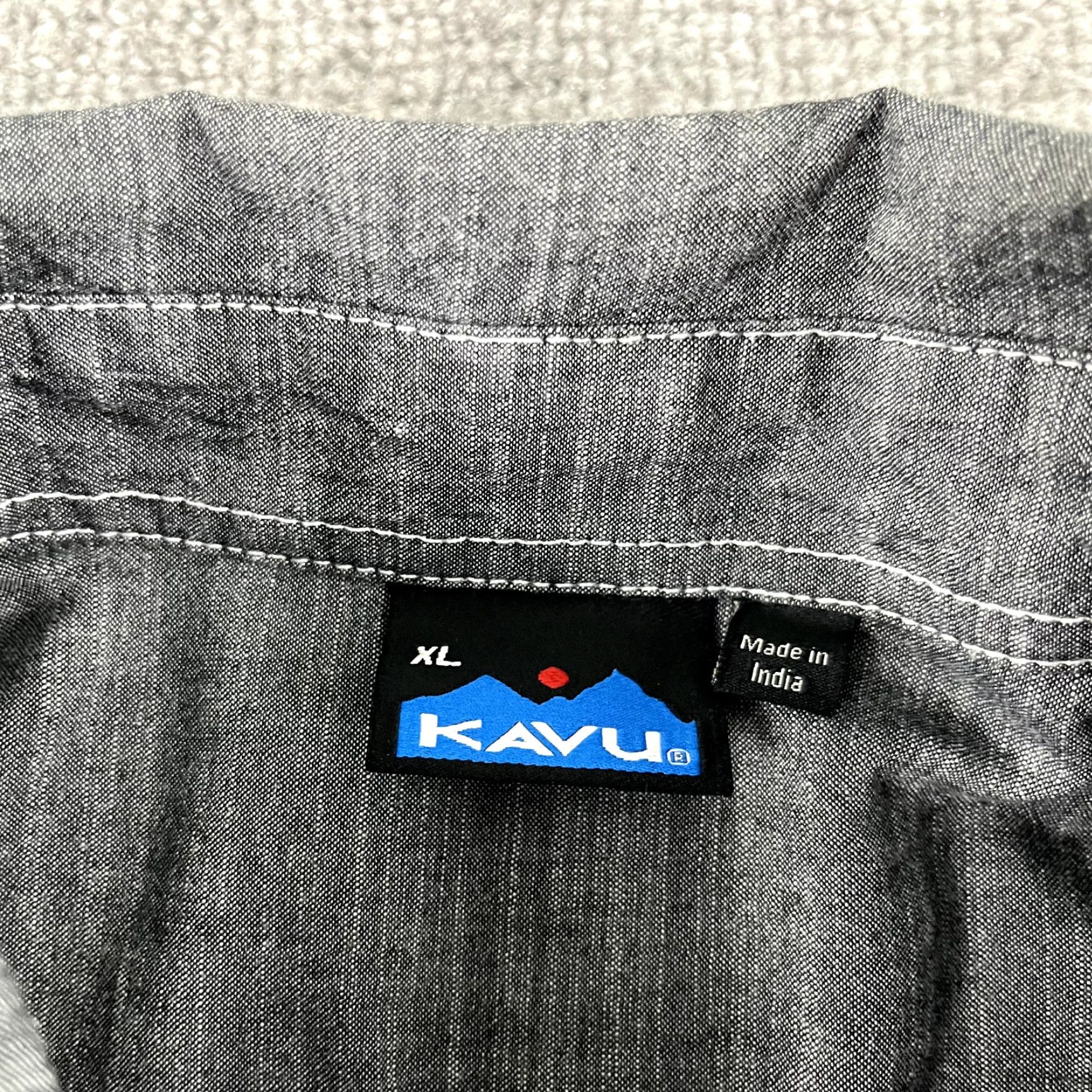 KAVU KAVU Shirt Mens Extra Large Gray Button Up Hiking Breckenridge Brewery Colorado Size US XL / EU 56 / 4 - 3 Thumbnail
