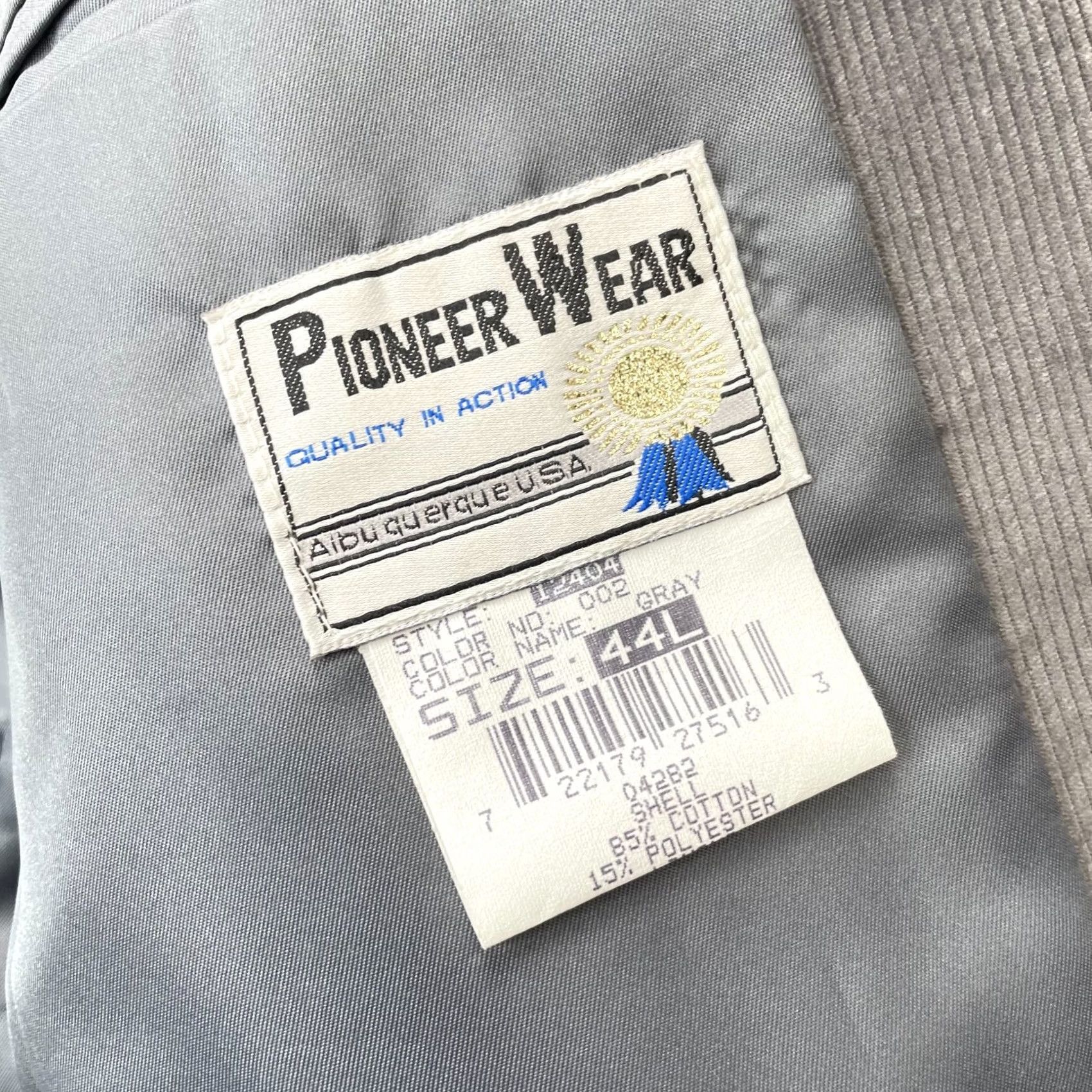 Vintage VINTAGE Pioneer Wear Jacket Mens 44 Gray VTG 44L Blazer Coat Corduroy Elbow Patches Western Size 44R - 6 Thumbnail