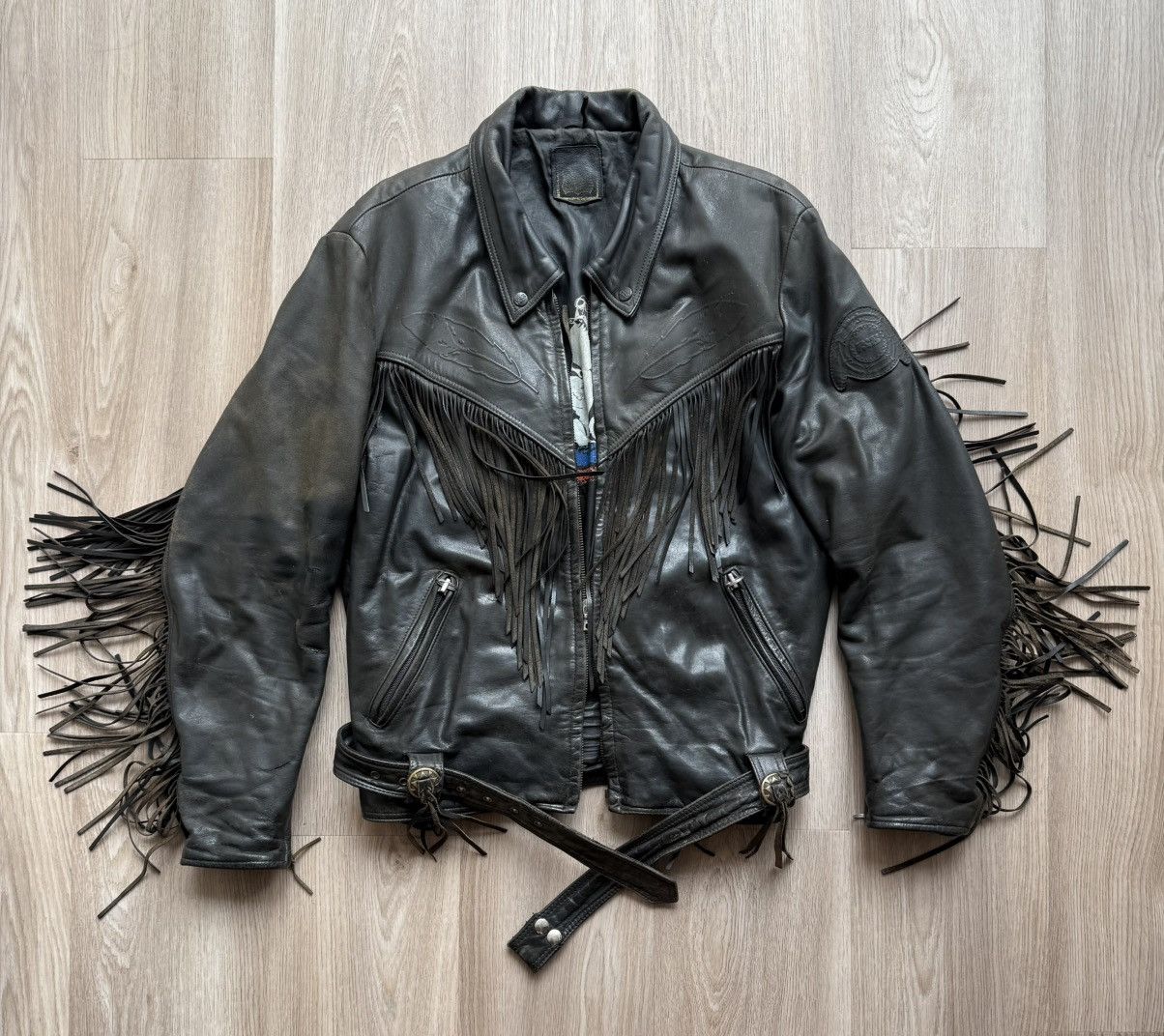 Vintage IXS Indian Motorcycle Western Racing Leather Jacket