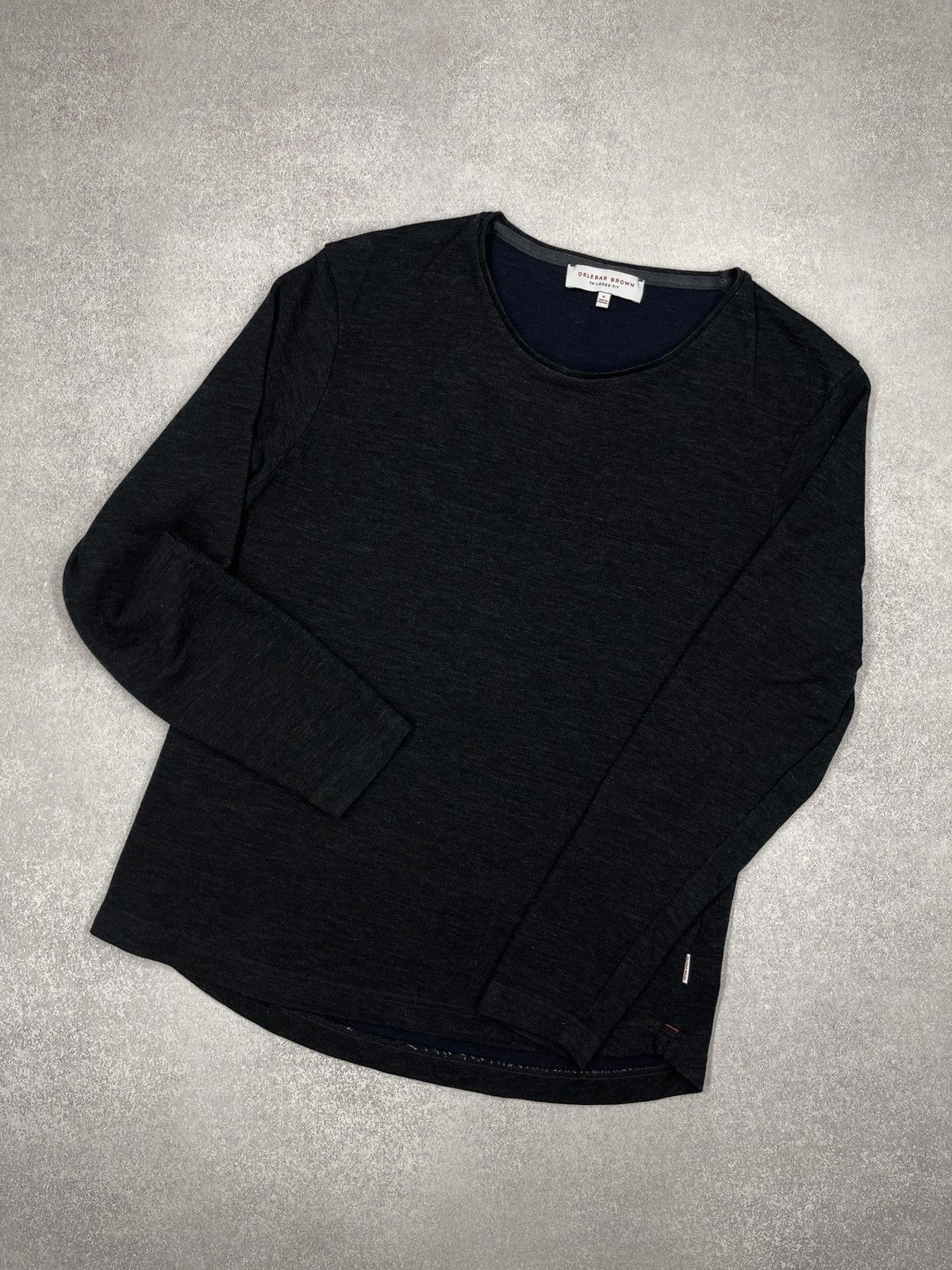 Orlebar Brown Mens Orlebar Brown Crewneck Longsleeve Wooll Dark Grey Size US L / EU 52-54 / 3 - 1 Thumbnail