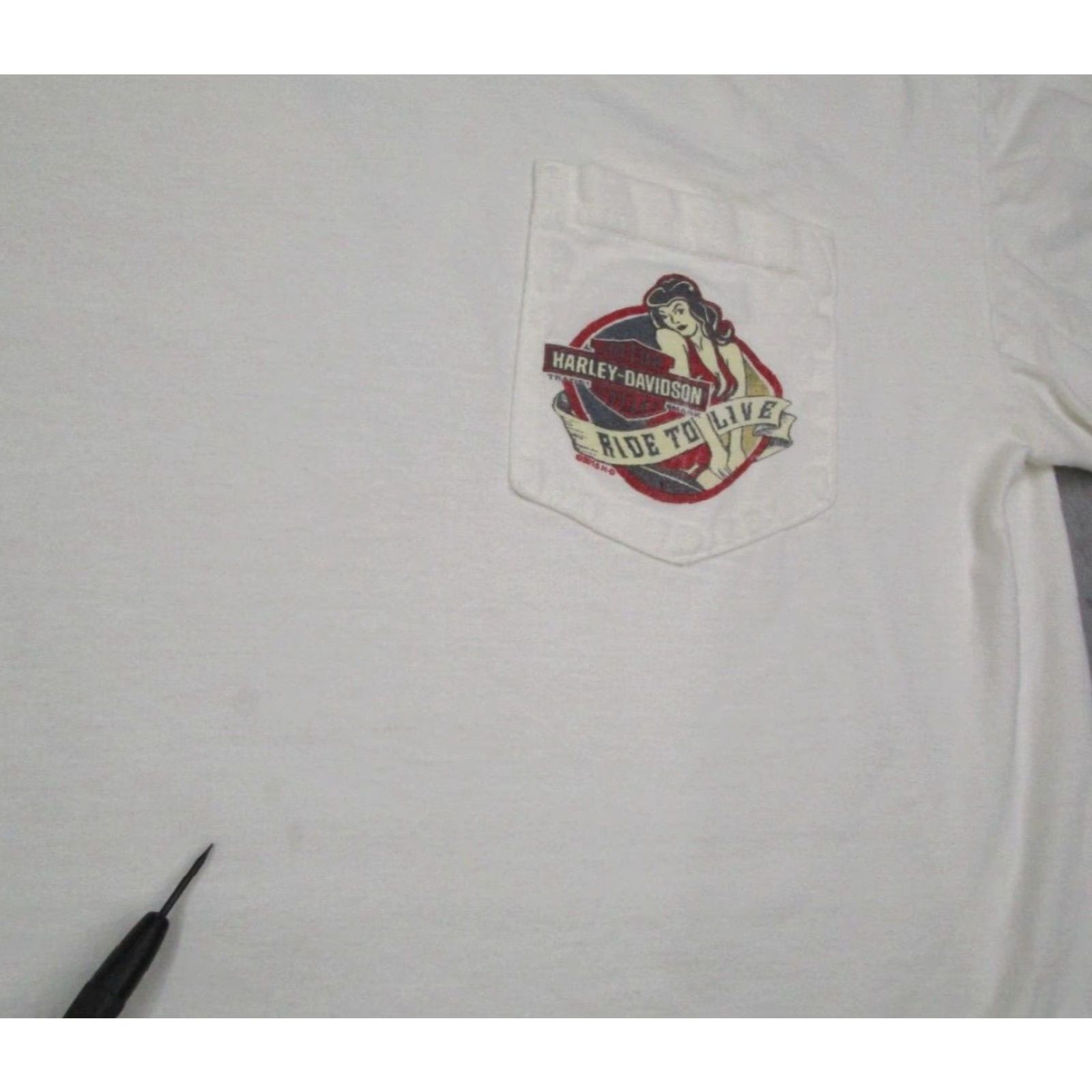 Harley Davidson Harley Davidson Shirt Mens Extra Large White Irvine Ride to Live Double Sided Size US XL / EU 56 / 4 - 6 Thumbnail