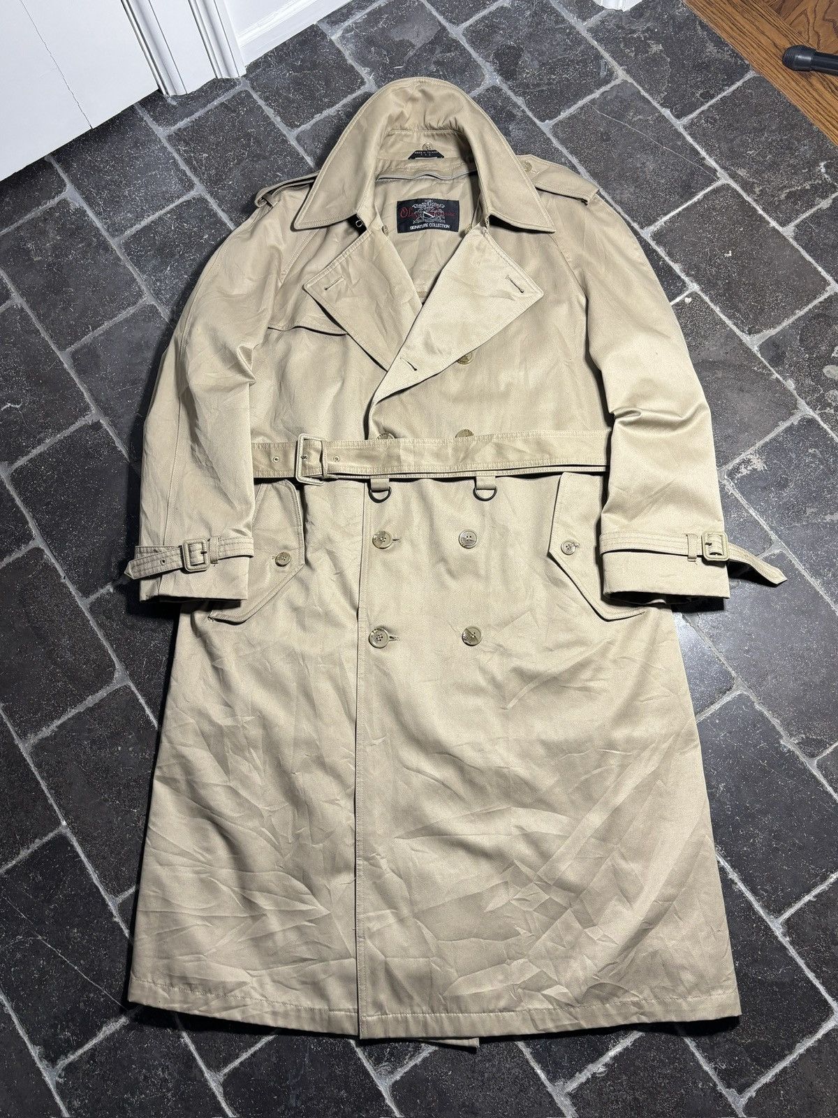 Oleg Cassini Vintage Trench Coat Long Duster Belted Utility Designer 80s Size US M / EU 48-50 / 2 - 1 Thumbnail