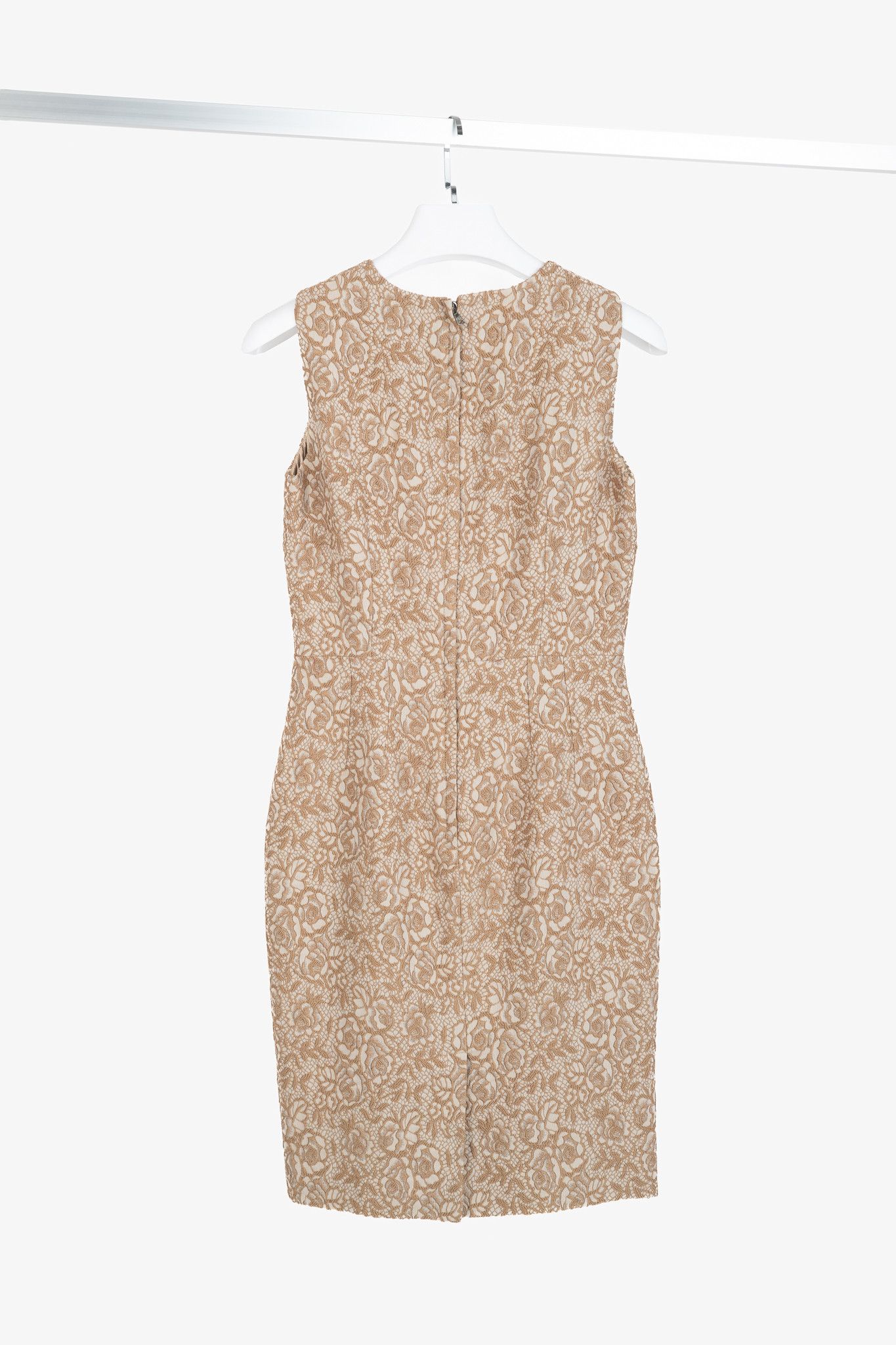 Dolce & Gabbana Dolce & Gabbana Brown Embroidered Floral-Lace Dress Size M / US 6-8 / IT 42-44 - 2 Thumbnail