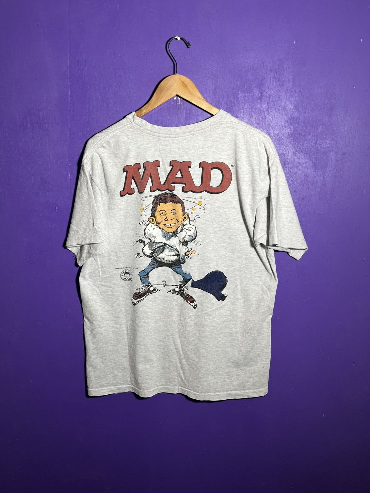 Vintage Vintage 1994 Mad magazine straight jacket logo t-shirt Size US L / EU 52-54 / 3 - 2 Thumbnail