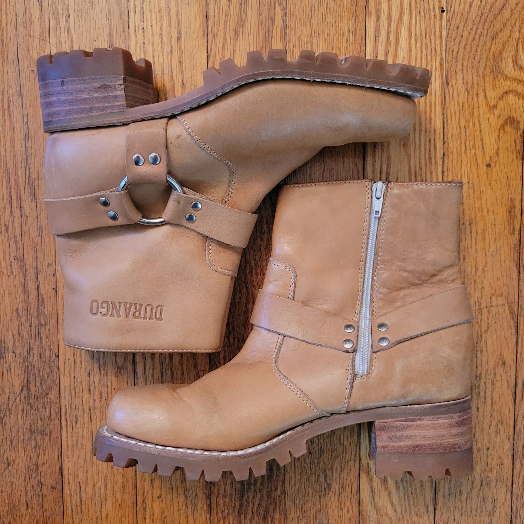 Durango Vintage Durango Harness Moto Boots Tan Leather 6M Brazil Bik Size US 6 / IT 36 - 8 Thumbnail