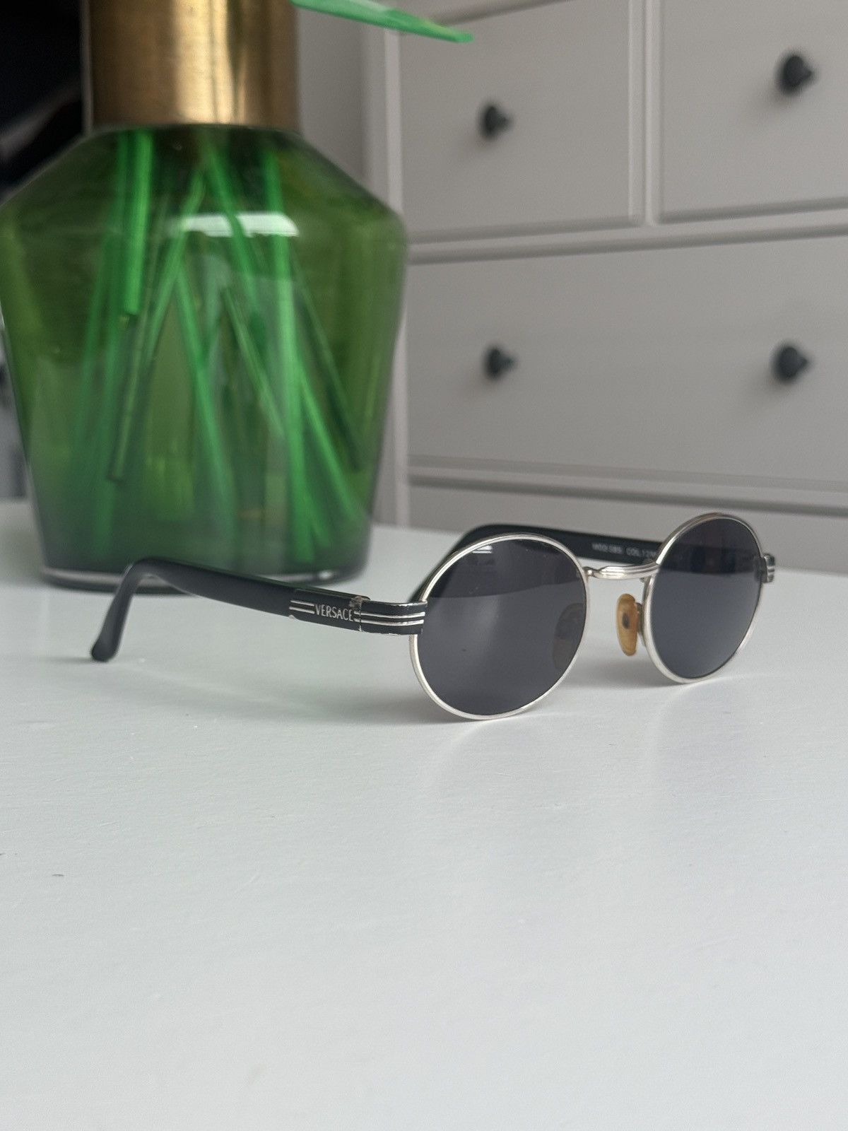 Versace Vintage 90s Gianni Versace oval sunglasses luxury designer Size ONE SIZE - 1 Thumbnail