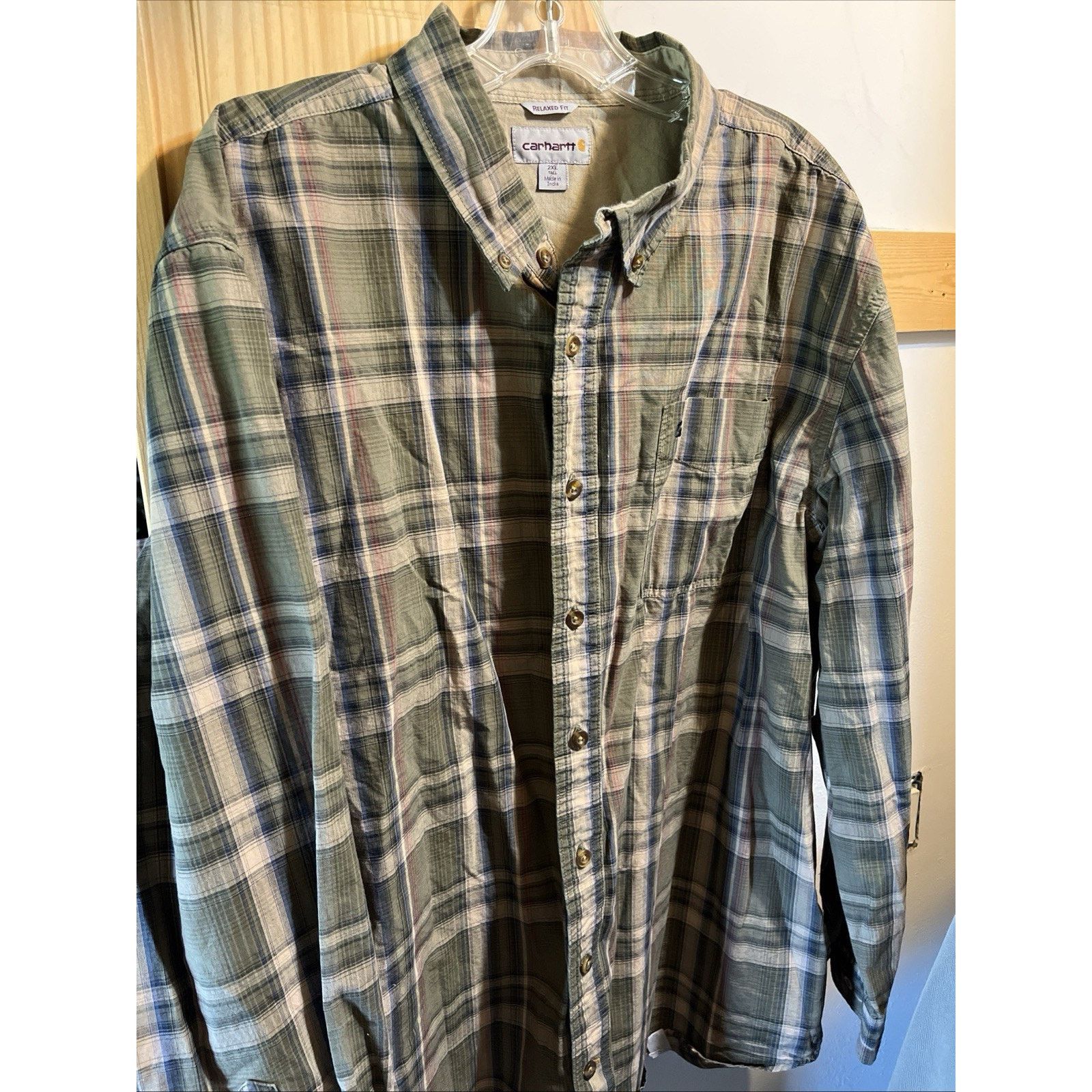 Carhartt Carhartt Shirt Men's XXLT Green Plaid Outdoor Relaxed Button Size US XXL / EU 58 / 5 - 2 Thumbnail