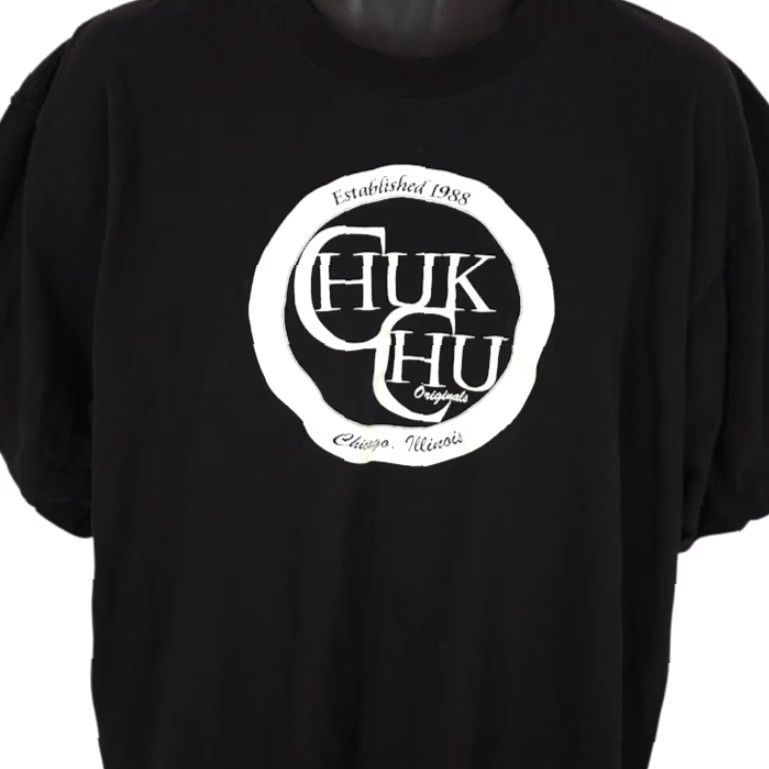 Vintage Chuk Chu Originals T Shirt Mens 2XL Black Chicago Illinois Shirt Short Sleeve Crew Neck Cotton Size US XXL / EU 58 / 5 - 2 Thumbnail
