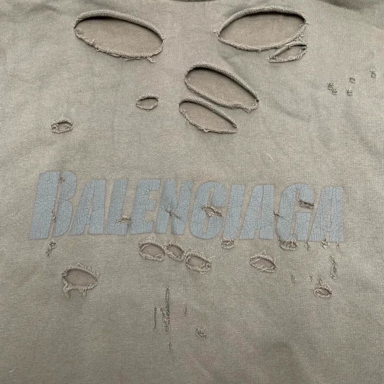 Balenciaga Balenciaga Brown big destroyed hoodie sweatshirt Size US M / EU 48-50 / 2 - 8 Thumbnail