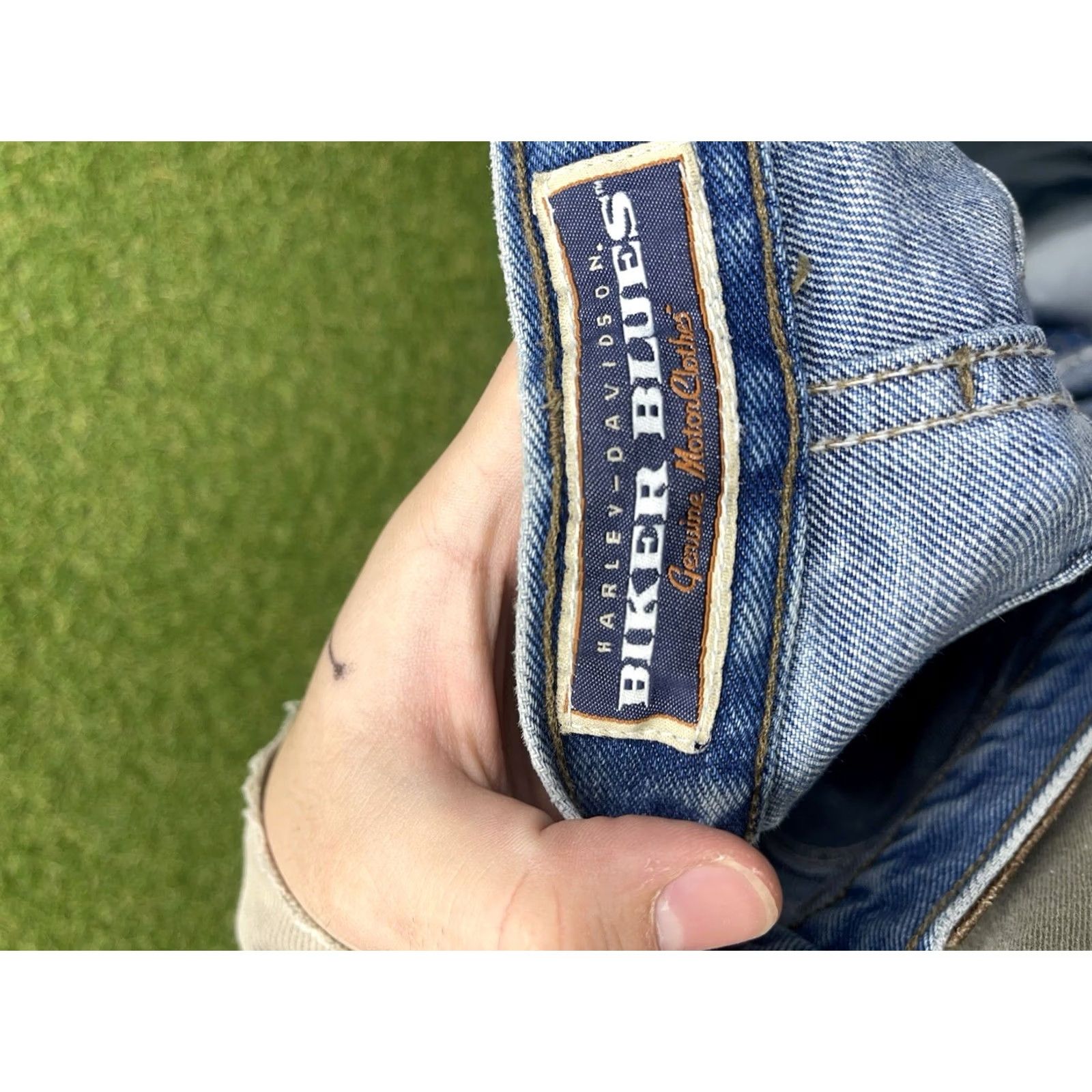 Harley Davidson Harley-Davidson Jeans Mens 44x32 Straight Leg Denim MotorClothes Biker Pants Denim Jeans Blue 5-Pocket Regular Mens Size US 44 / EU 60 - 7 Thumbnail