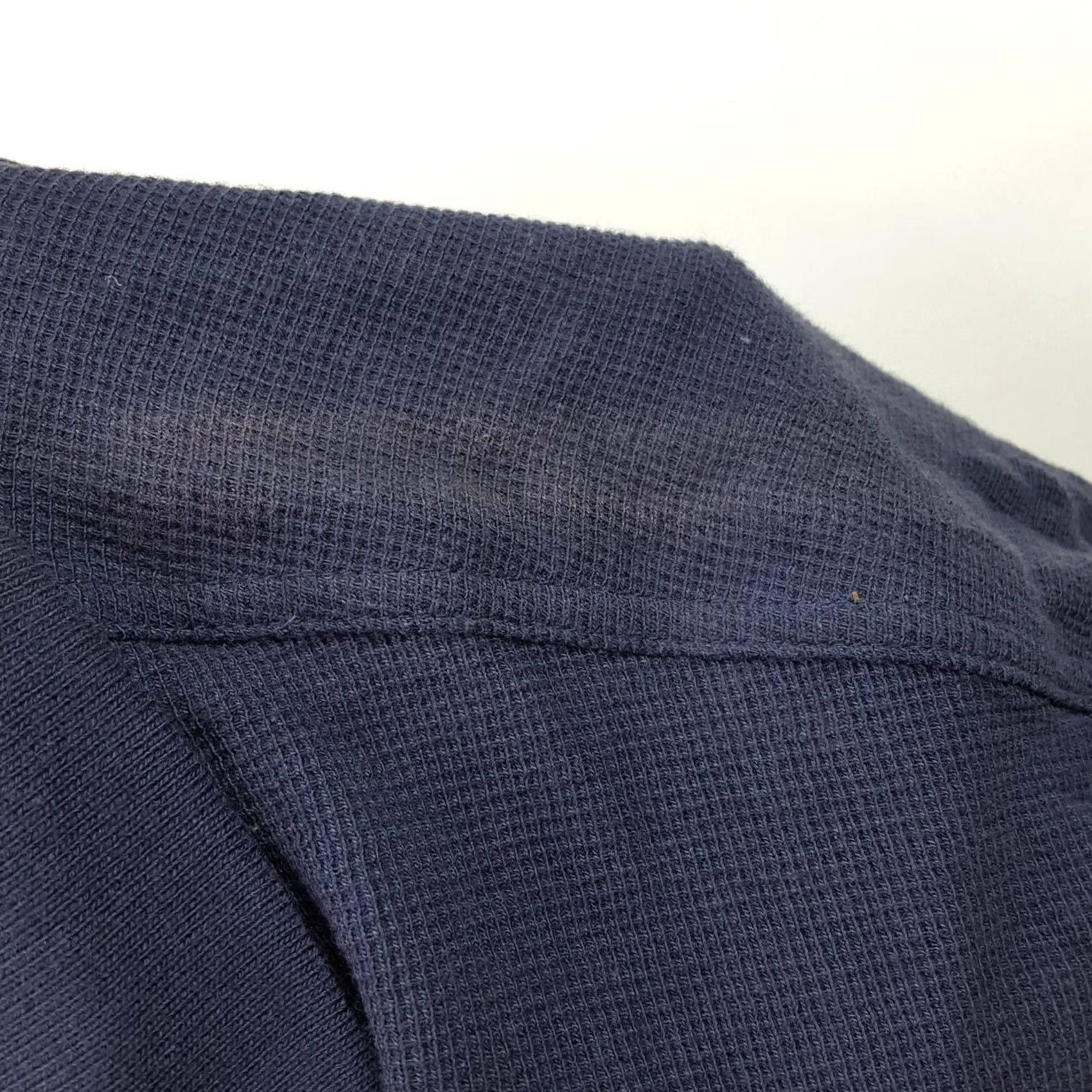Vintage VINTAGE Michigan University Men's Polo Shirt Size L Navy Blue Waffle Knit 90s Vintage College Sports Knit Polo Shirt Mens Navy Blue Size US L / EU 52-54 / 3 - 5 Thumbnail