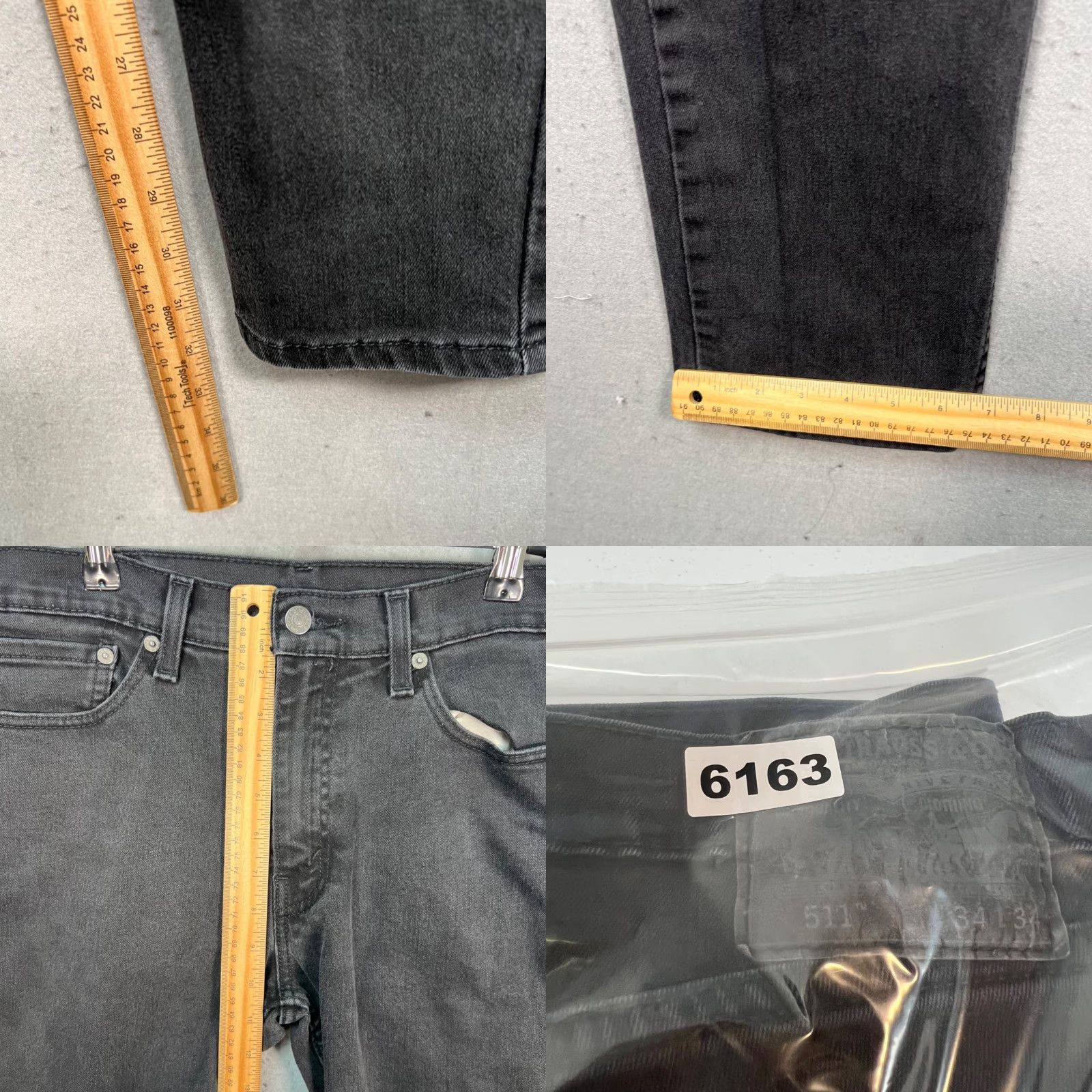 Levi's Levi's 511 Slim Jeans 34x33 Black Denim Cotton Blend Mens Regular 5-Pocket Style Straight Vintage No Size US 34 / EU 50 - 8 Thumbnail