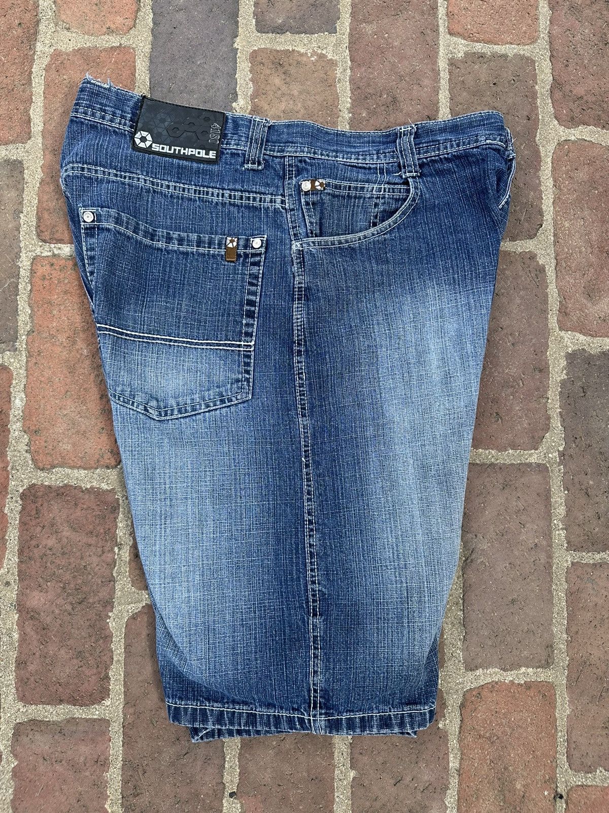 JNCO × Southpole × Vintage Vintage Y2K Skater Jean Shorts Medium Wash Baggy Fit Size US 36 / EU 52 - 7 Thumbnail