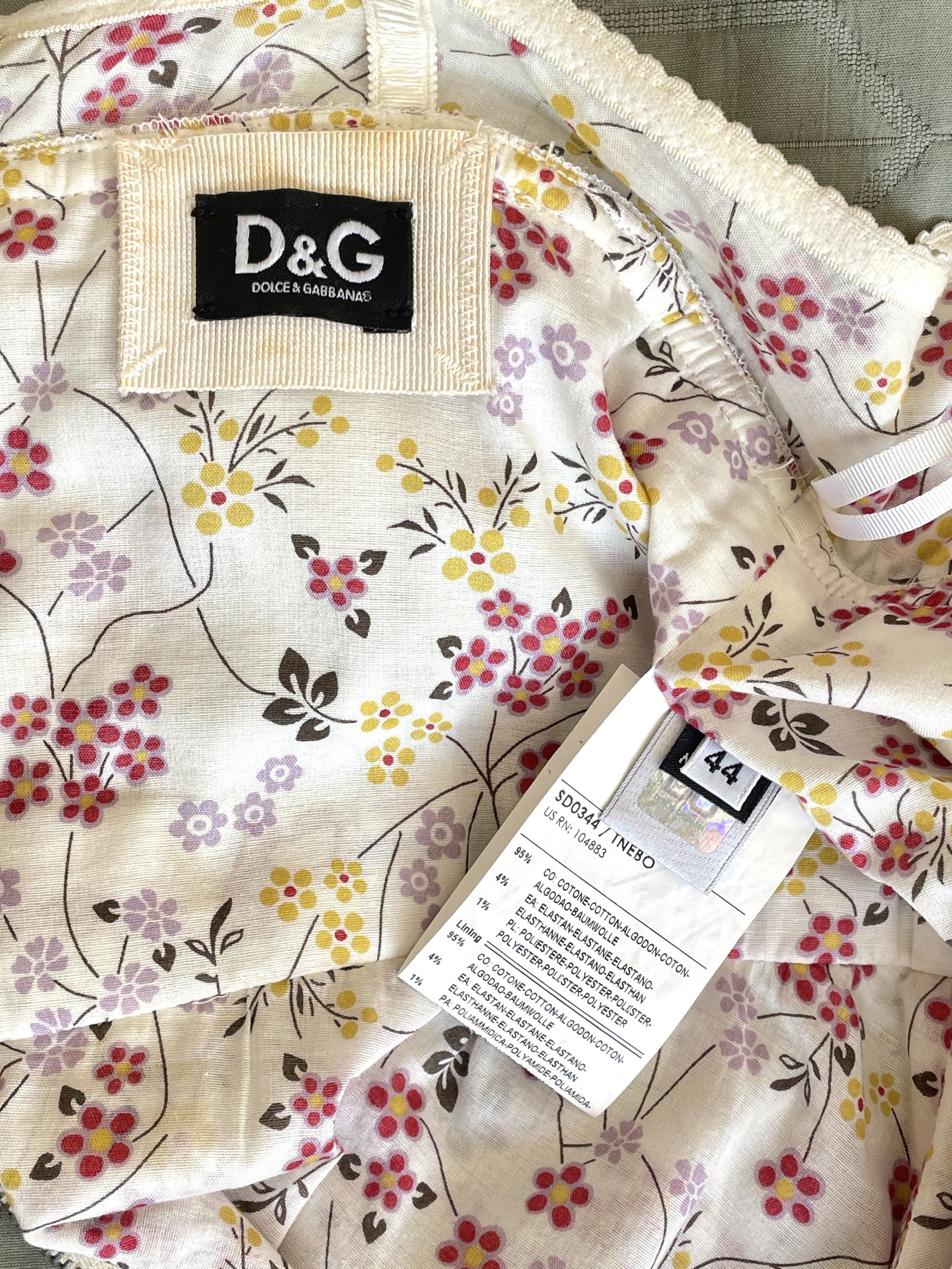 Dolce & Gabbana floral white dress Size M / US 6-8 / IT 42-44 - 7 Thumbnail