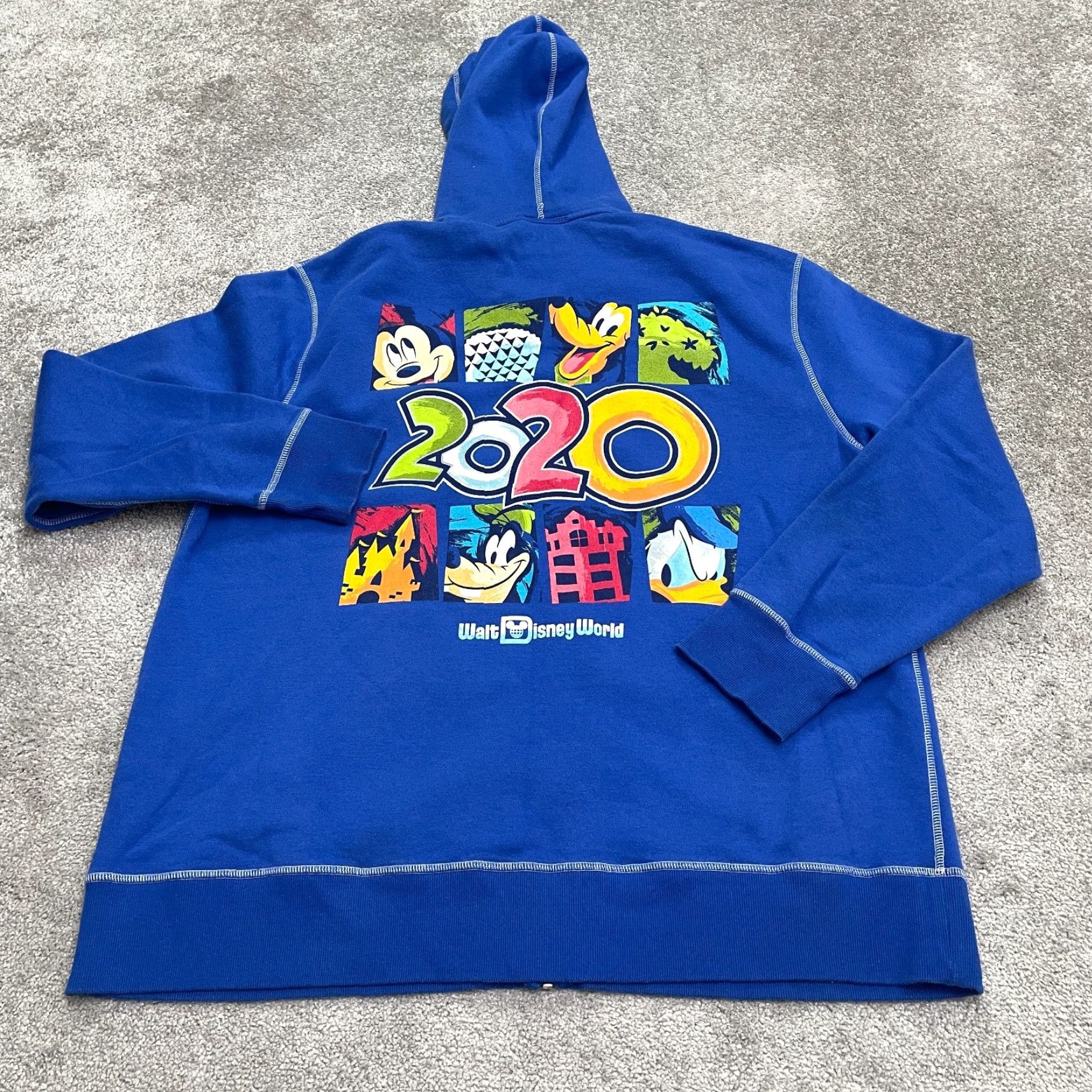 Disney Disney Parks Graphic Hoodie Sweatshirt Mens 2XL Blue Full Zip Cartoon Mickey Mouse Logo Pockets Hooded Casual Size US XXL / EU 58 / 5 - 2 Thumbnail