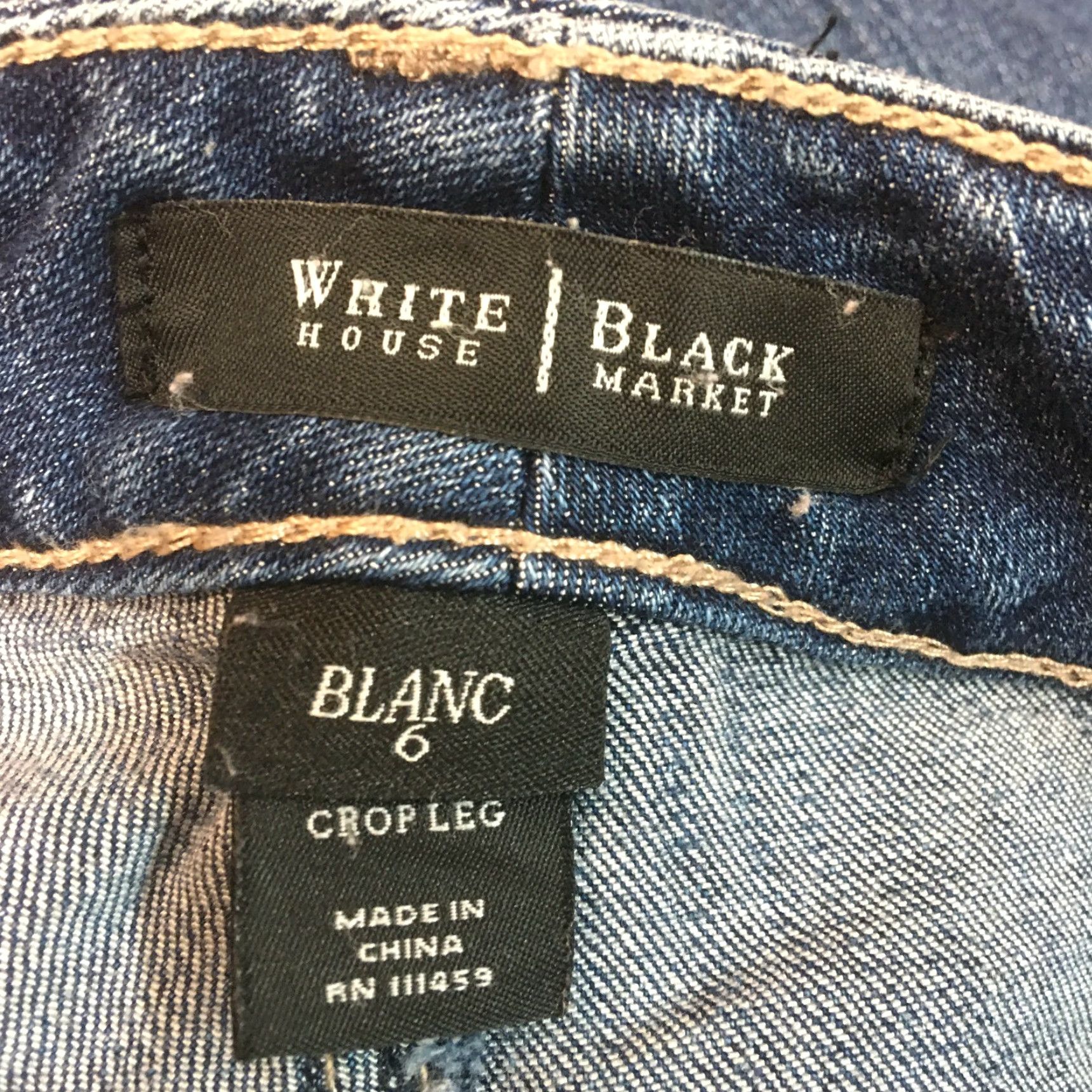 White House Black Market White House Black Market Blanc Womens Denim Jeans Blue Size 6 Crop Leg Casual Straight 5-Pocket Design Regular Rise Low Cotton Denim Blue Womens Size 28" / US 6 / IT 42 - 7 Thumbnail