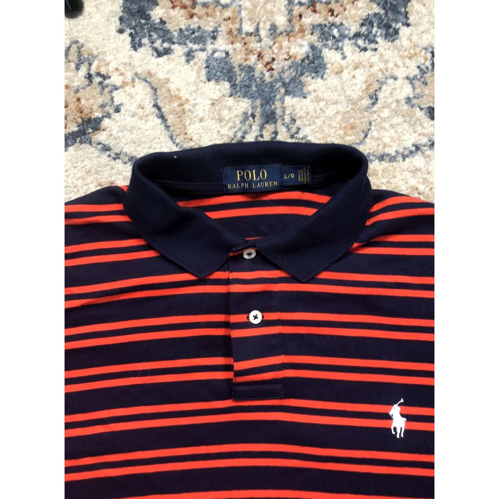 Polo Ralph Lauren Polo Ralph Lauren Polo Shirt Mens L Blue Orange Stripe Pony Logo Casual Size US L / EU 52-54 / 3 - 2 Thumbnail