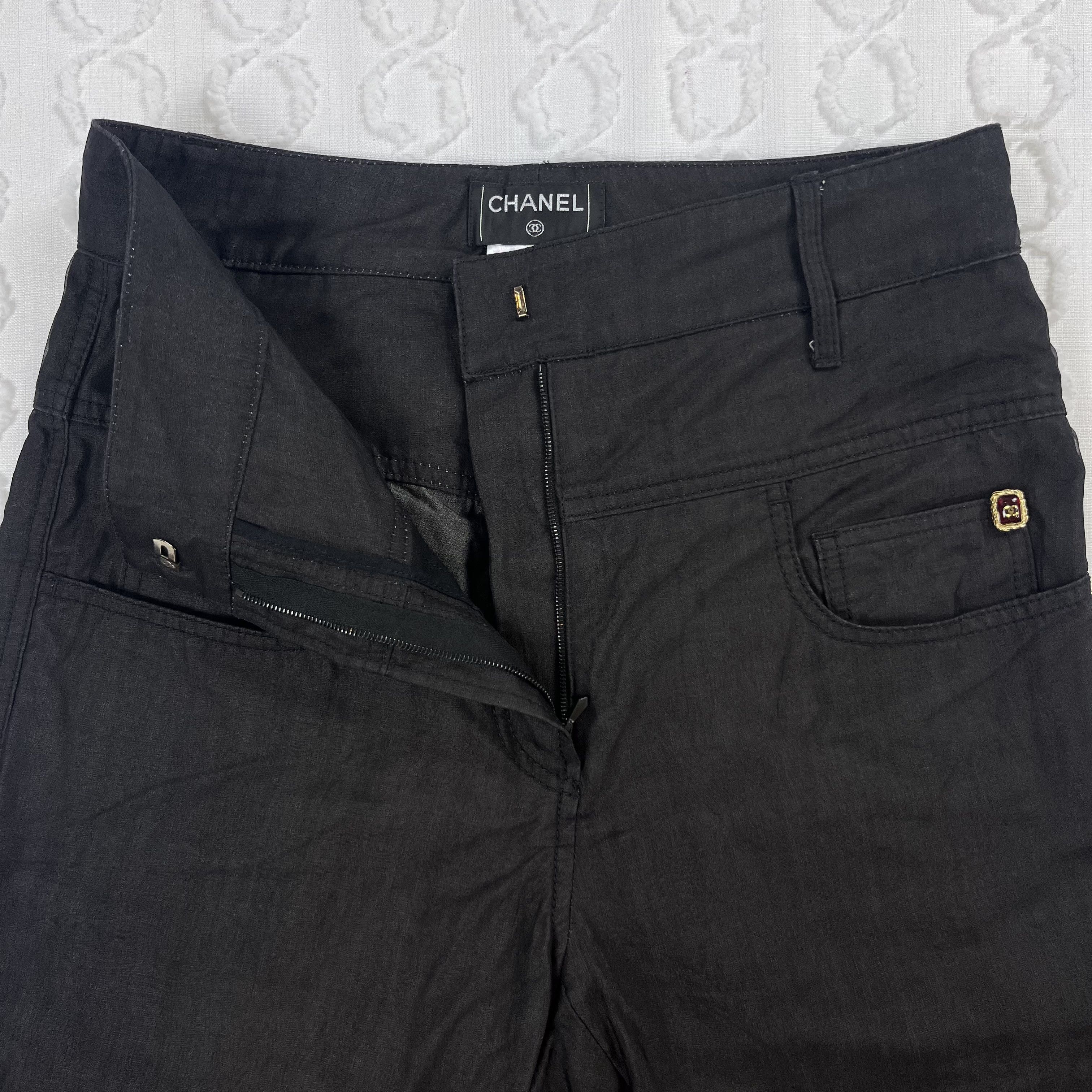 Chanel Chanel SS07 Runway Look 29 High-waisted Black Trousers Size 27" / US 4 / IT 40 - 4 Thumbnail