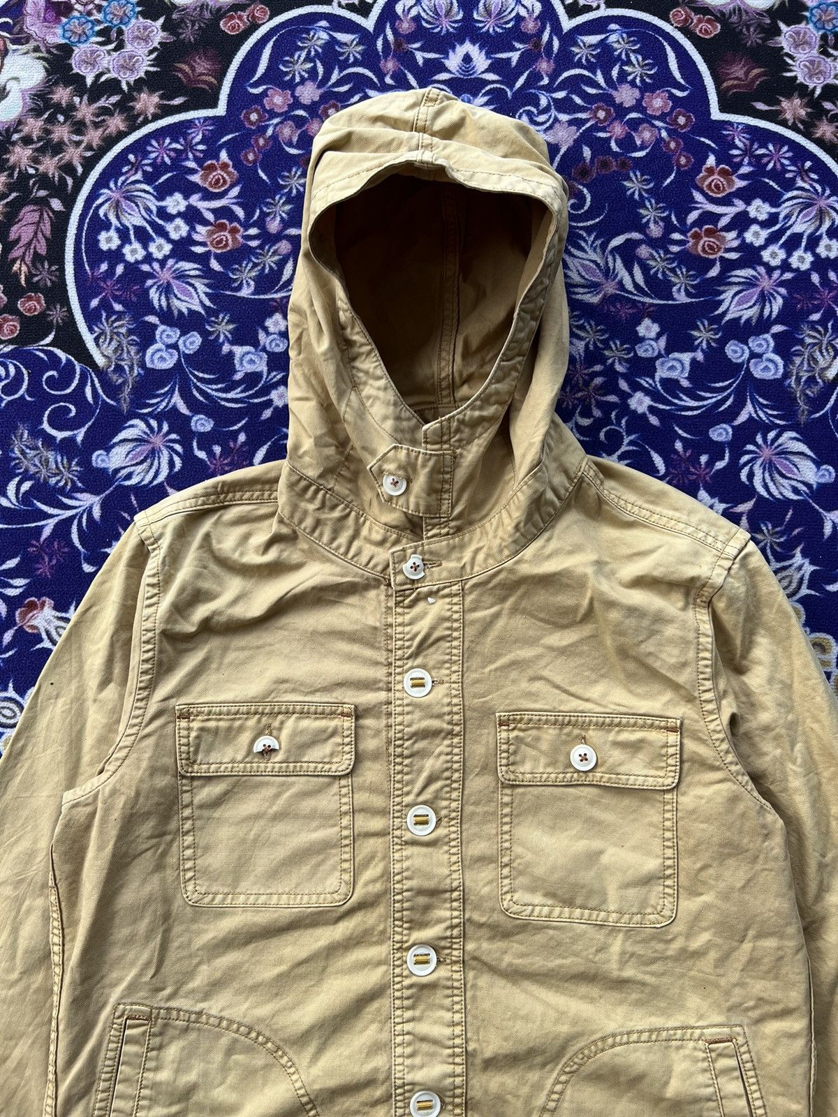 Designer Issey Miyake Jun Men 4 Pockets Denim Style Hooded Jacket Size US M / EU 48-50 / 2 - 4 Thumbnail