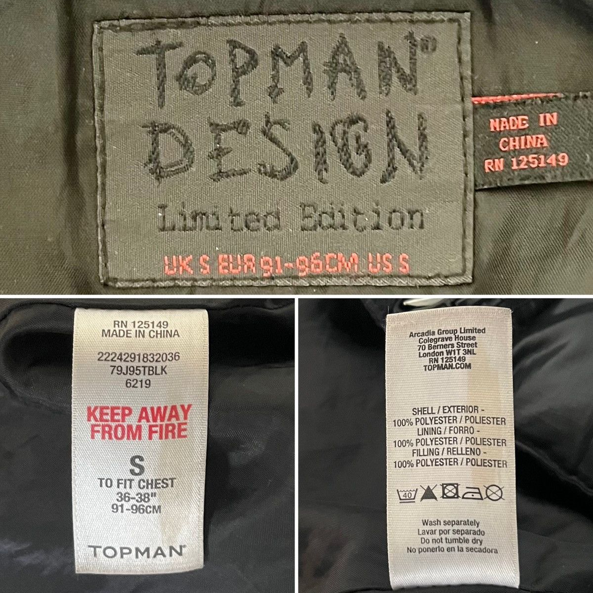 Topman Topman, Quilt Insulated Nylon Zipper Coat, US Men Small Size US S / EU 44-46 / 1 - 17 Thumbnail