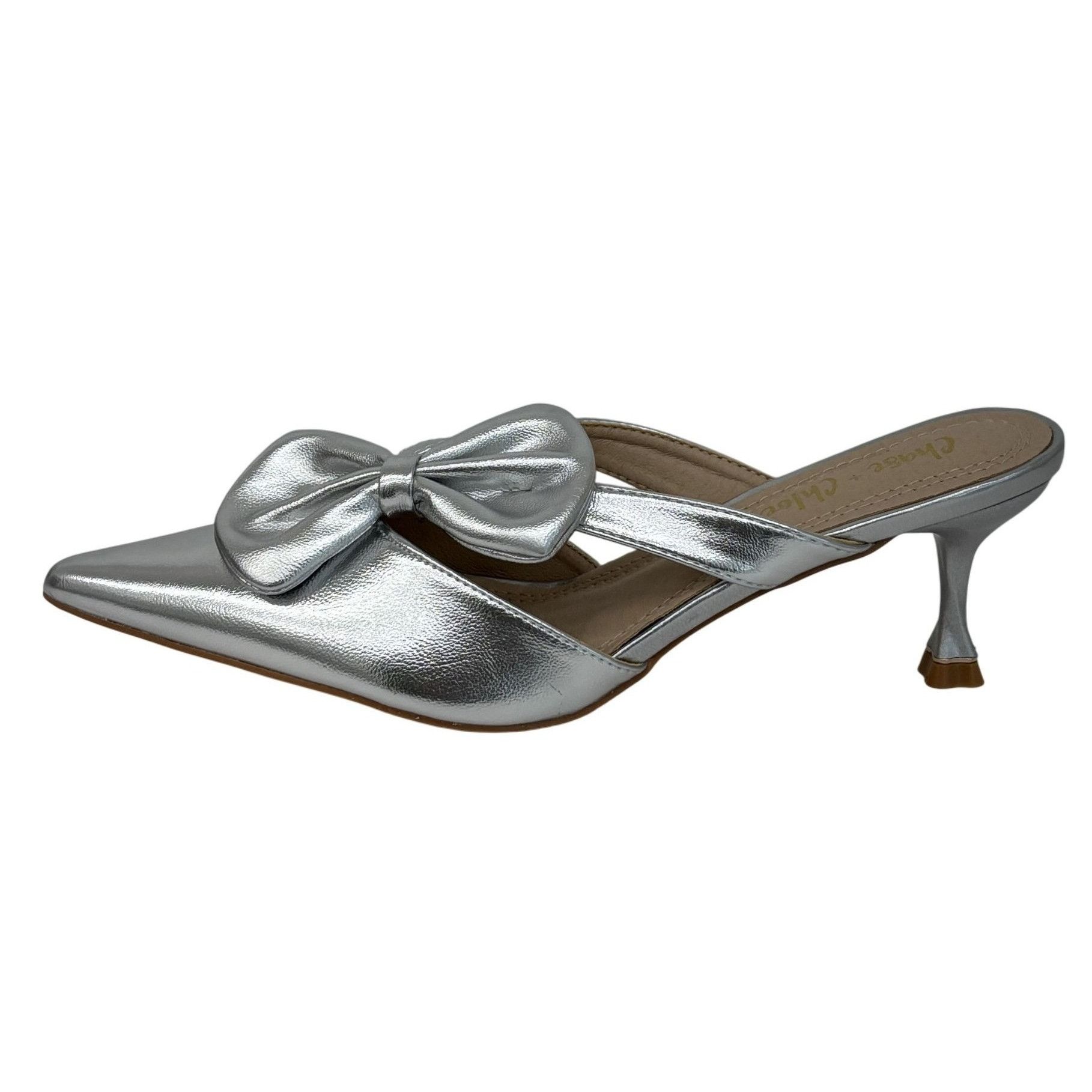 Other CHASE + CHLOE / Idra-3 / Silver / Pointed / Toe Mule Heels / Size US 10 / IT 40 - 3 Thumbnail