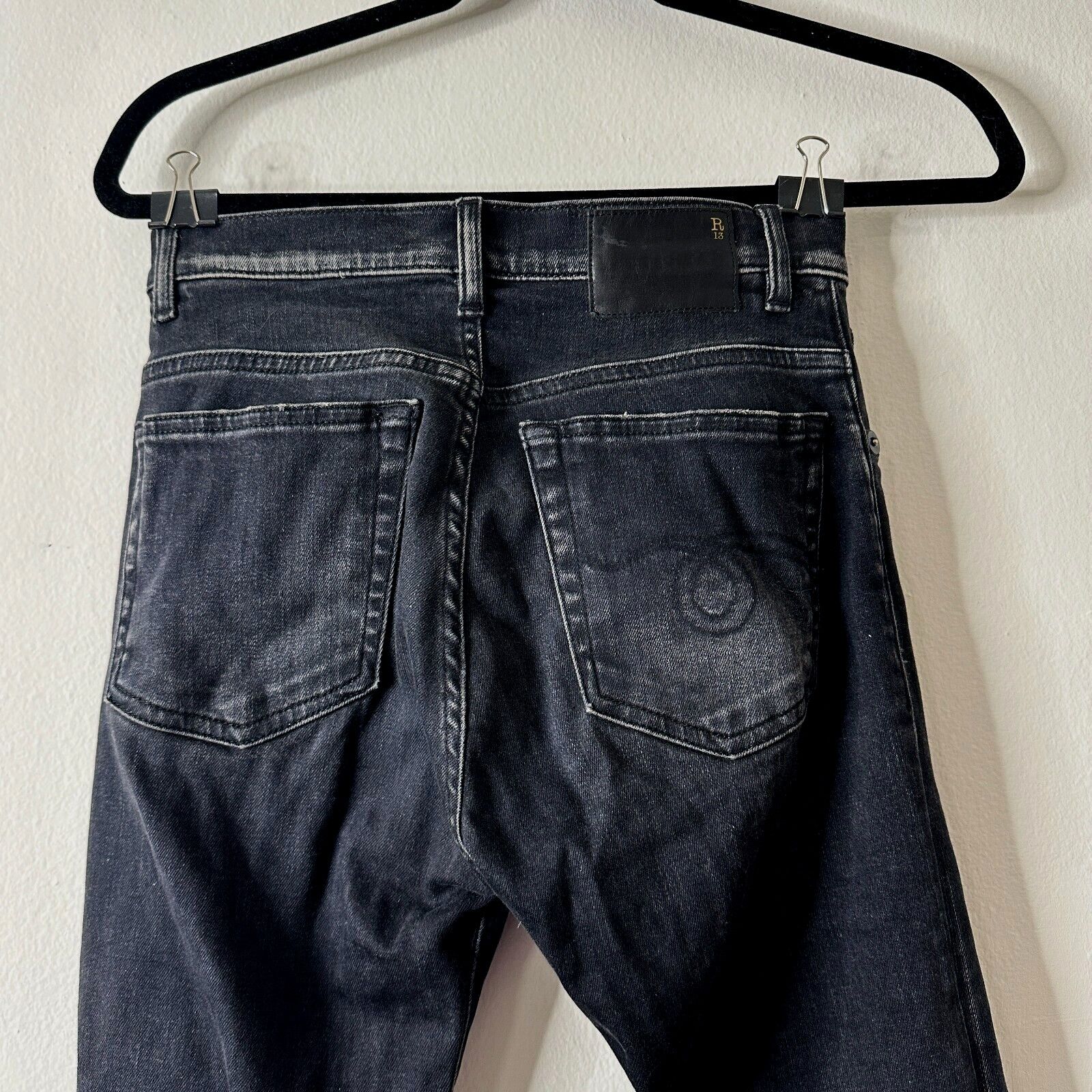 R13 R13 Aiden Stone Wash Skinny Jeans Distressed Knees & Hem 26 Size 26" / US 2 / IT 38 - 4 Thumbnail