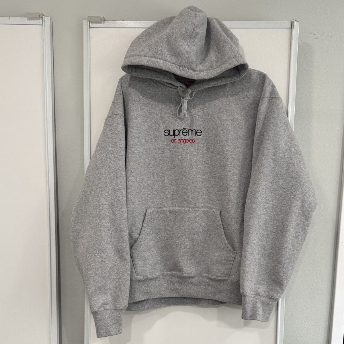 Supreme CLASSIC LOGO LOS ANGELES STORE EXCLUSIVE HOODIE - HEATHER Size US M / EU 48-50 / 2 - 2 Thumbnail