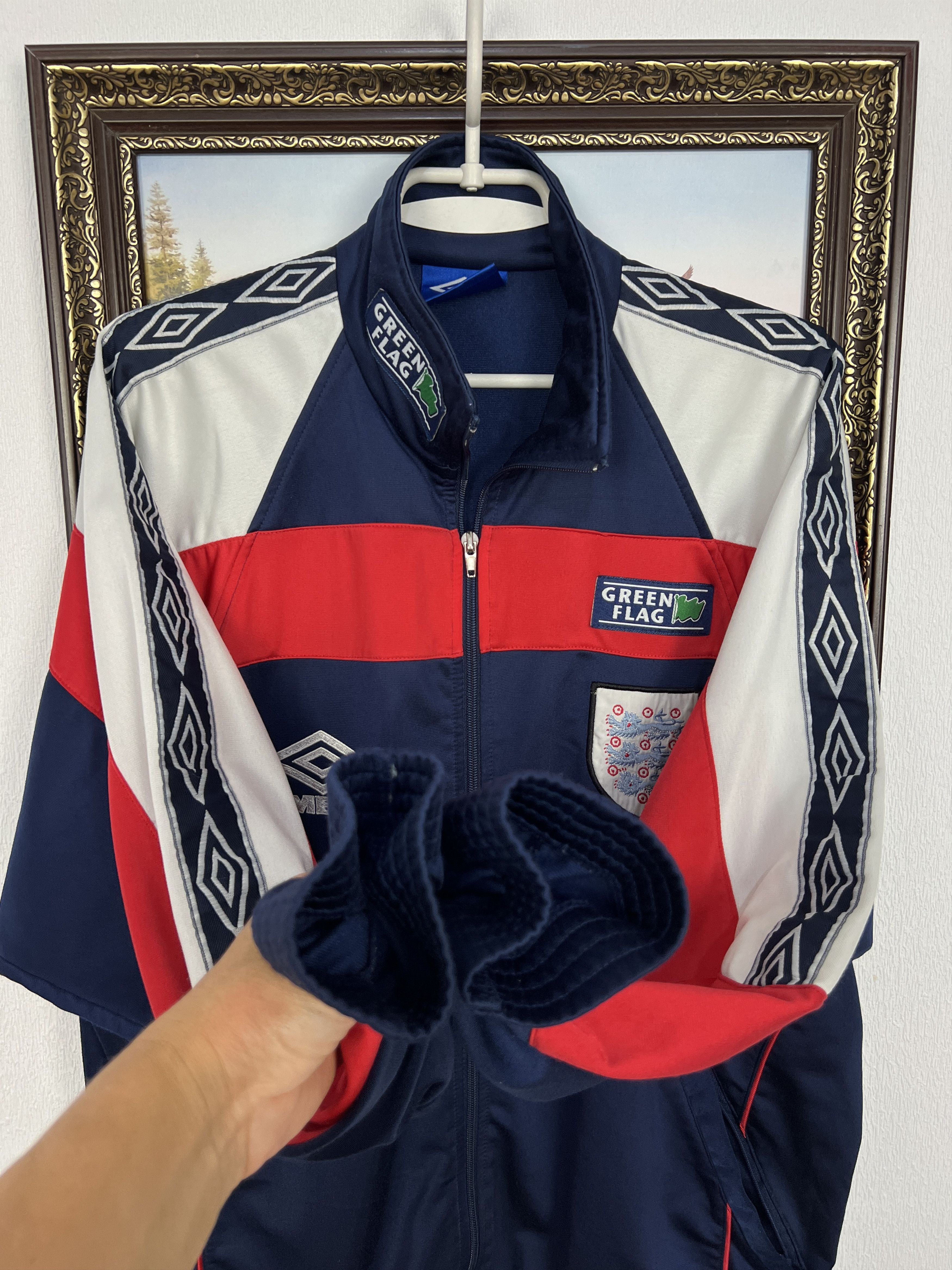 Umbro Vintage 90's Umbro England Green Flag Football Jacket Size US M / EU 48-50 / 2 - 9 Thumbnail