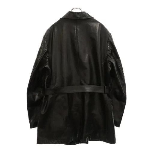 Yohji Yamamoto POUR HOMME 9aw archive cow leather belt coat HY-J08-735 Size US M / EU 48-50 / 2 - 2 Thumbnail