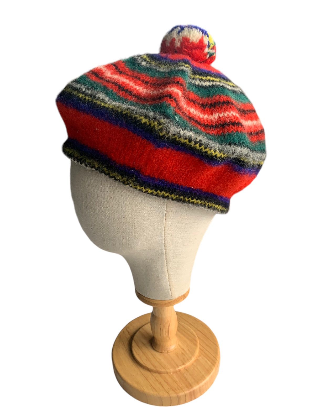 Japanese Brand × Vintage Multicolour Wool Made in scotland Beret Hats🌈 Size ONE SIZE - 1 Thumbnail