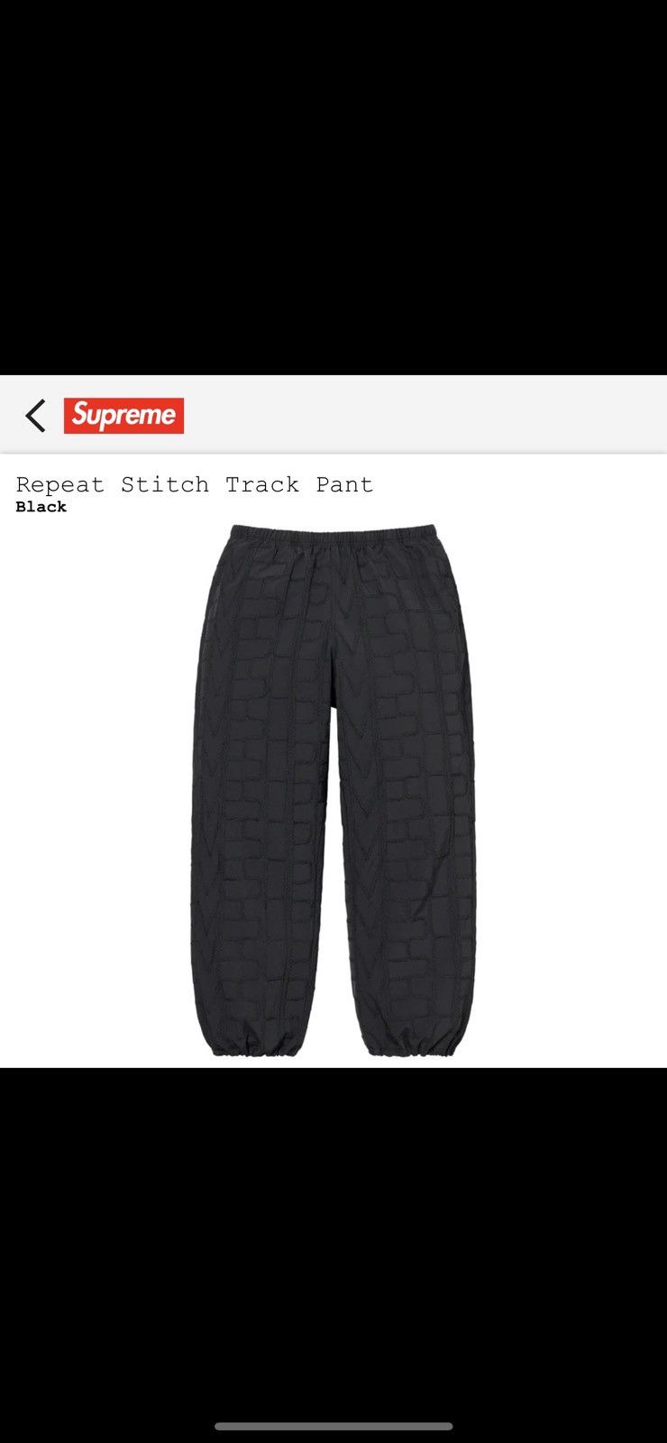 Supreme Supreme Repeat Stitch Track pant (New) XL black | Grailed