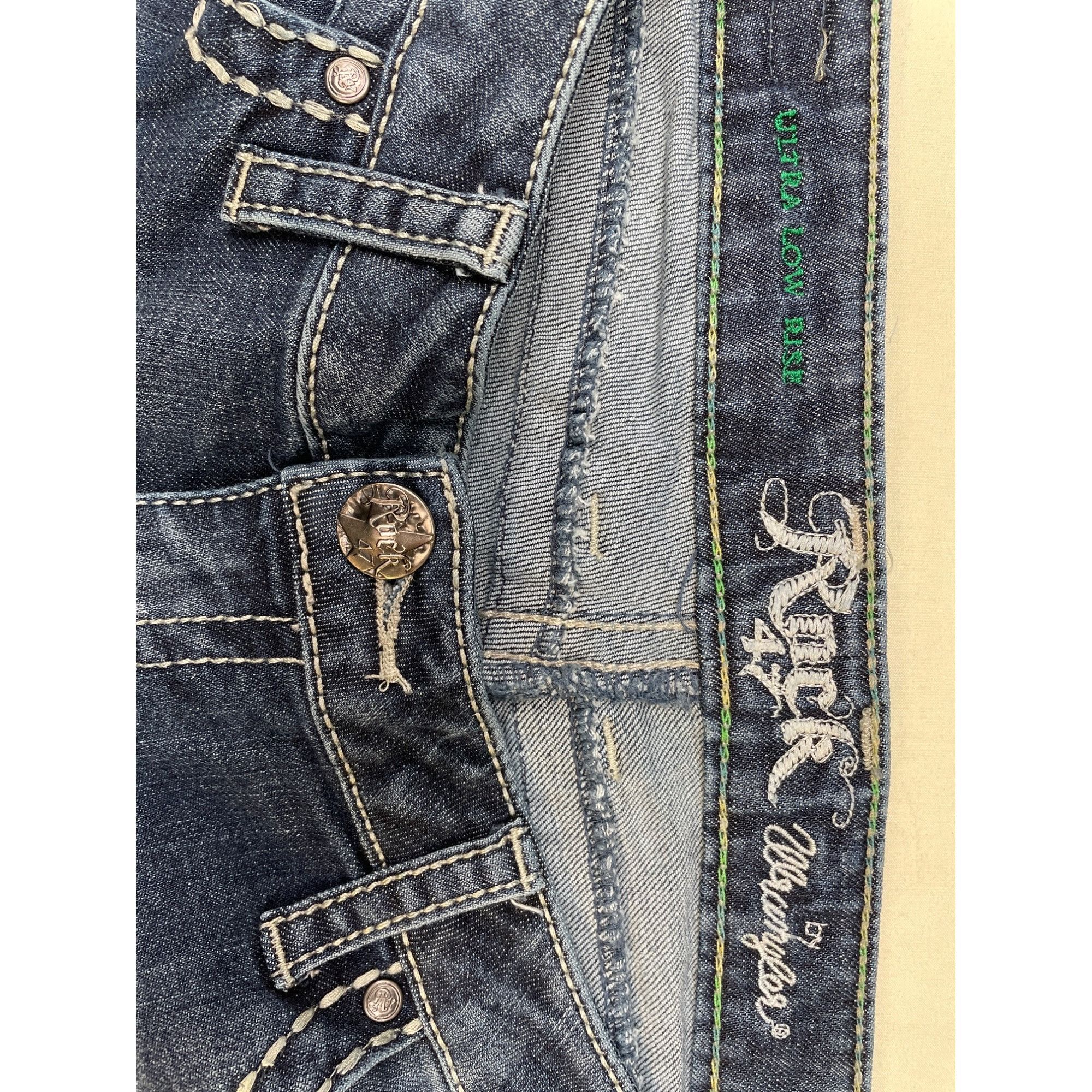 Other Rock 47 By Wrangler Women's Blue Jeans Flared Ultra Low rise Size 30" / US 8 / IT 44 - 4 Thumbnail