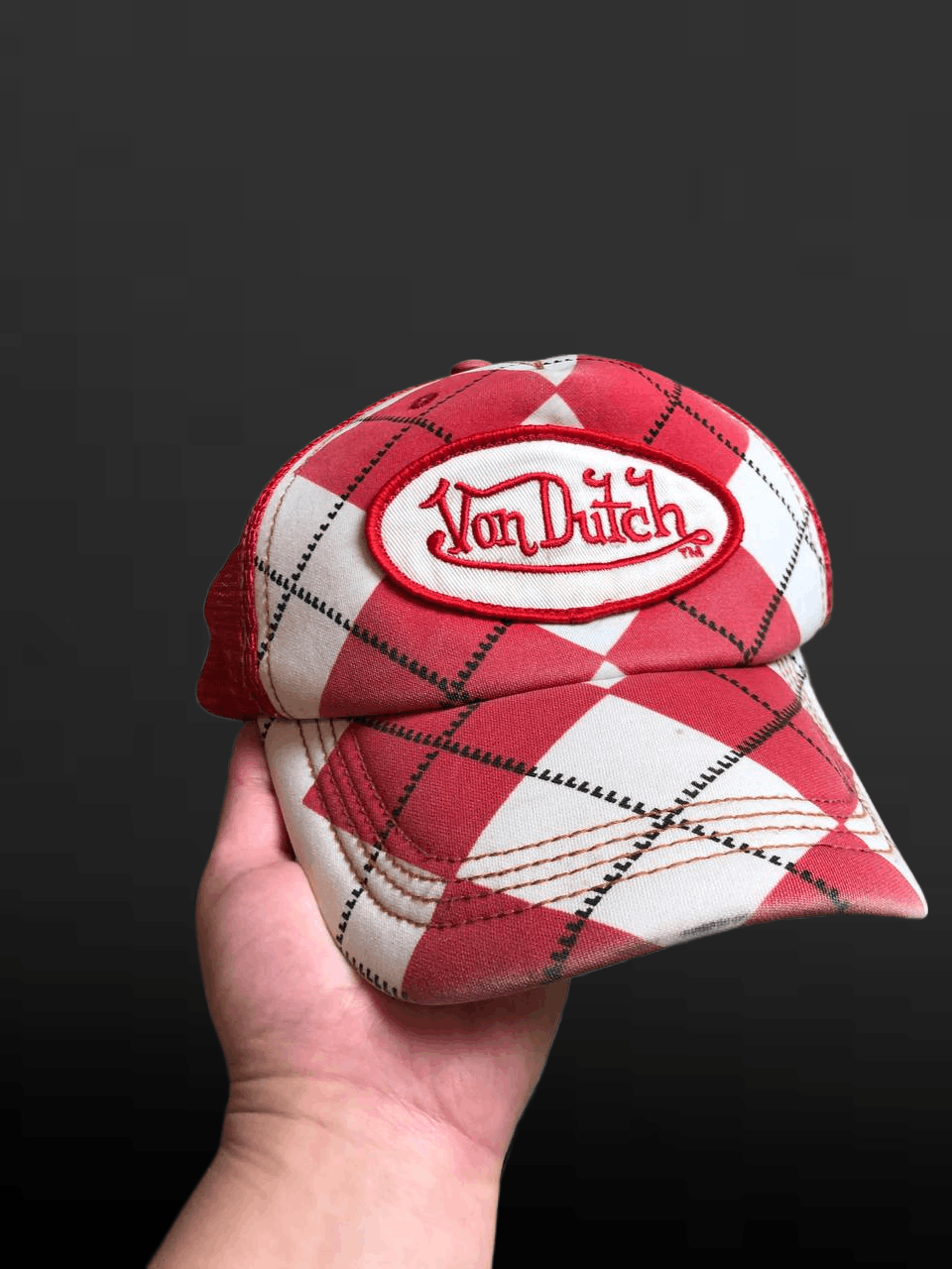 Von Dutch Vintage Von Dutch Checkered Logo Trucker Cap y2k Size ONE SIZE - 1 Thumbnail