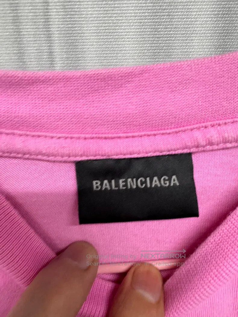 Balenciaga Balenciaga Pink Double B Ink Splatter Logo Short Sleeve T- Size US XS / EU 42 / 0 - 3 Thumbnail