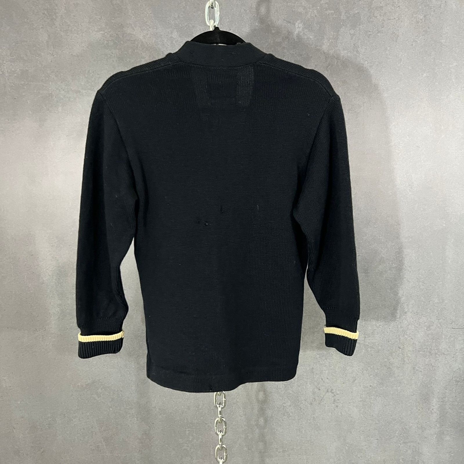 Vintage 40s H.L. Whiting letterman cardigan chain stitch black SM Size US S / EU 44-46 / 1 - 2 Thumbnail